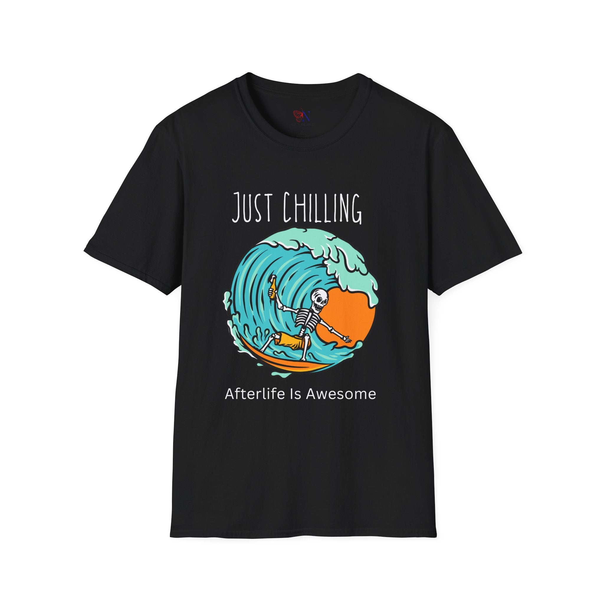 Just Chilling Afterlife Unisex Softstyle T-Shirt, Comfortable Tee, Funny Graphic Shirt, Relaxation Top, Casual Wear