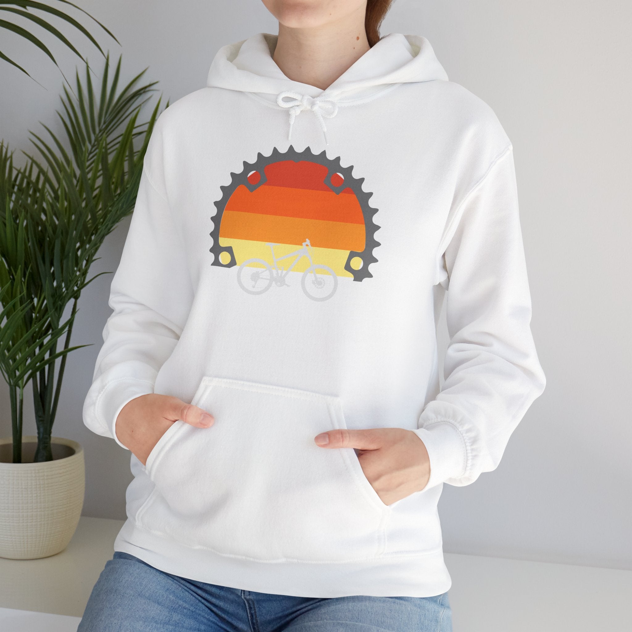 Retro Sunset Bicycle Gear Hoodie