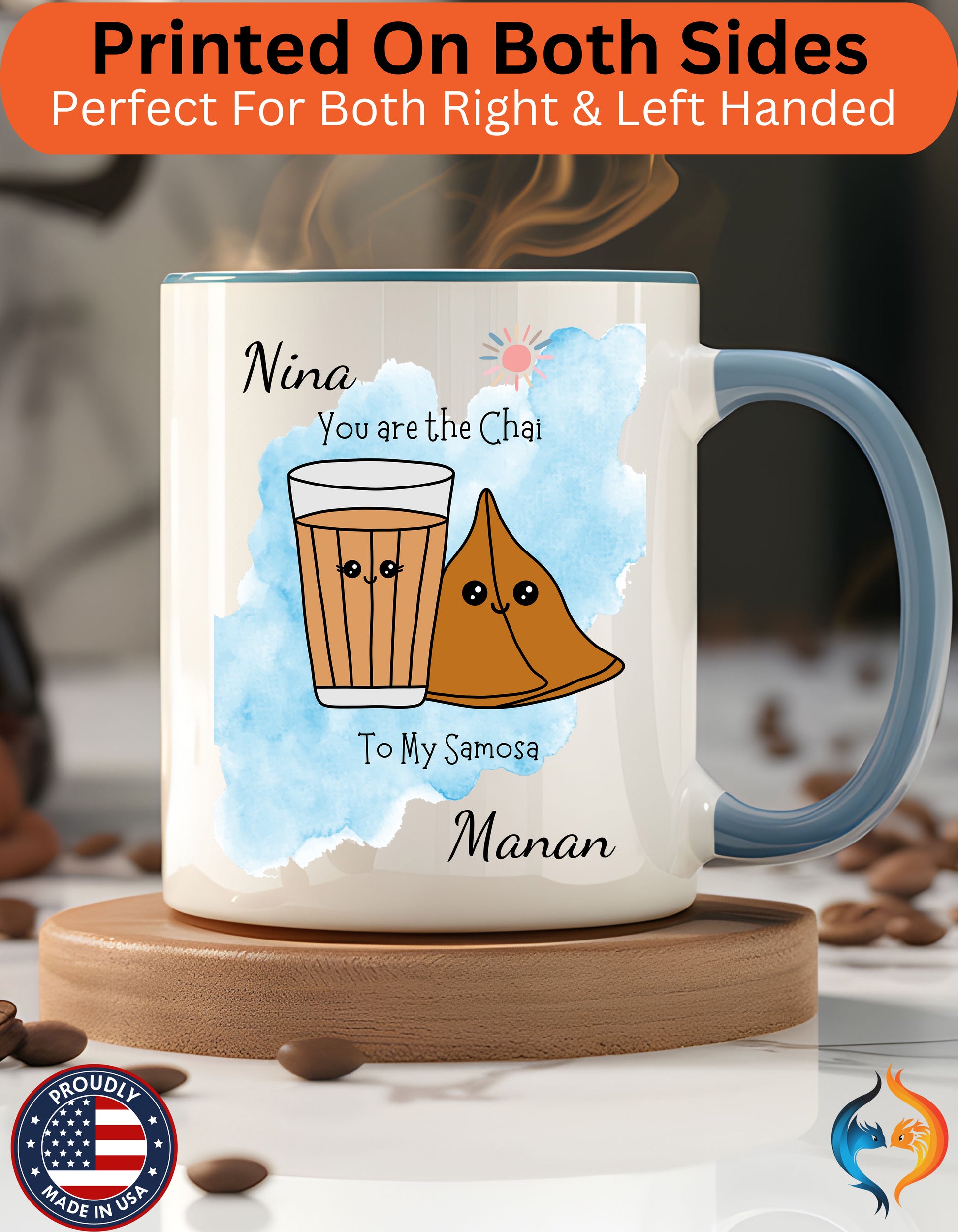 Personalized You Are The Chai To My Samosa Accent Mug - Purple accent mug