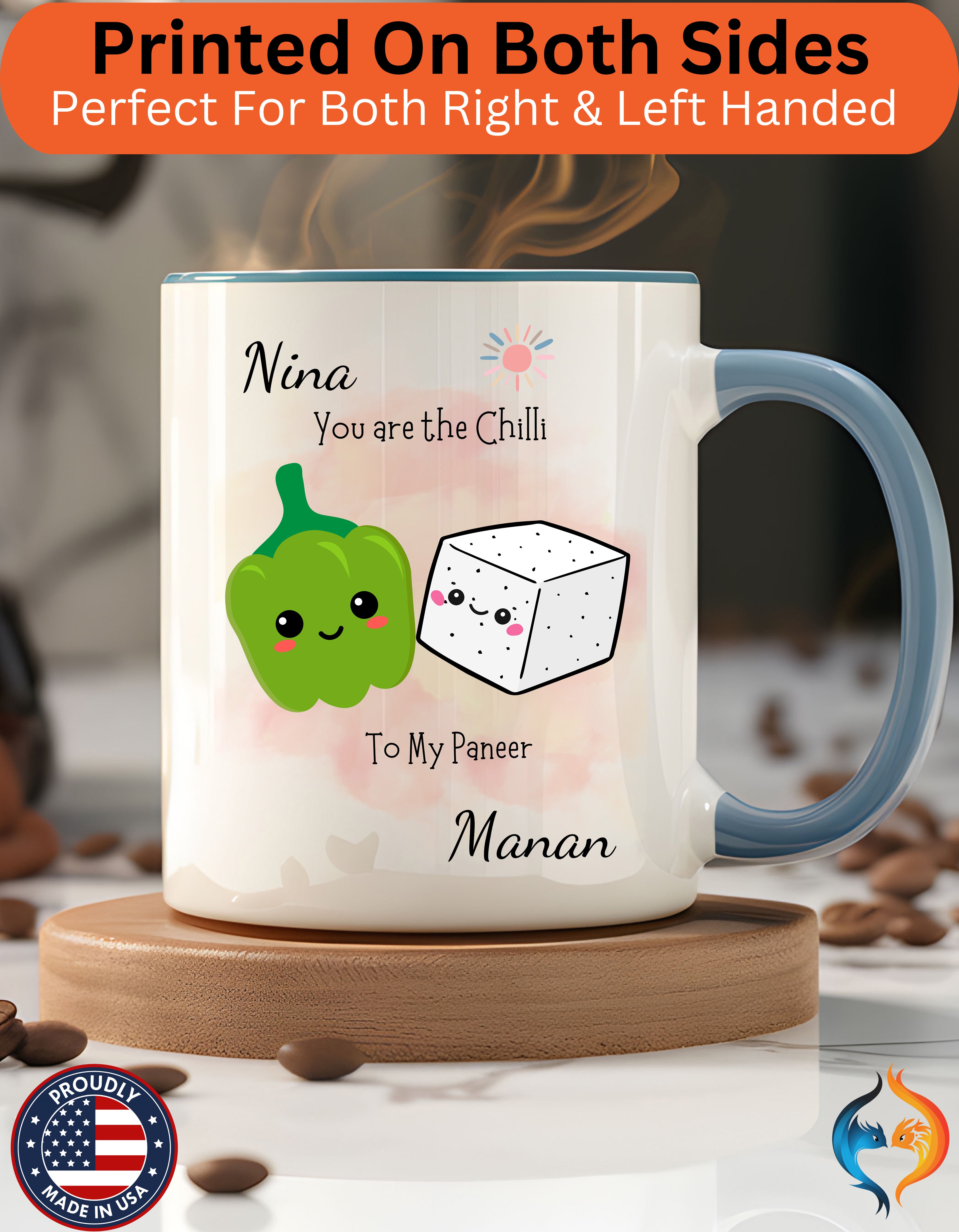 Personalized You Are The Chilli To My Paneer Accent Mug - Purple accent mug