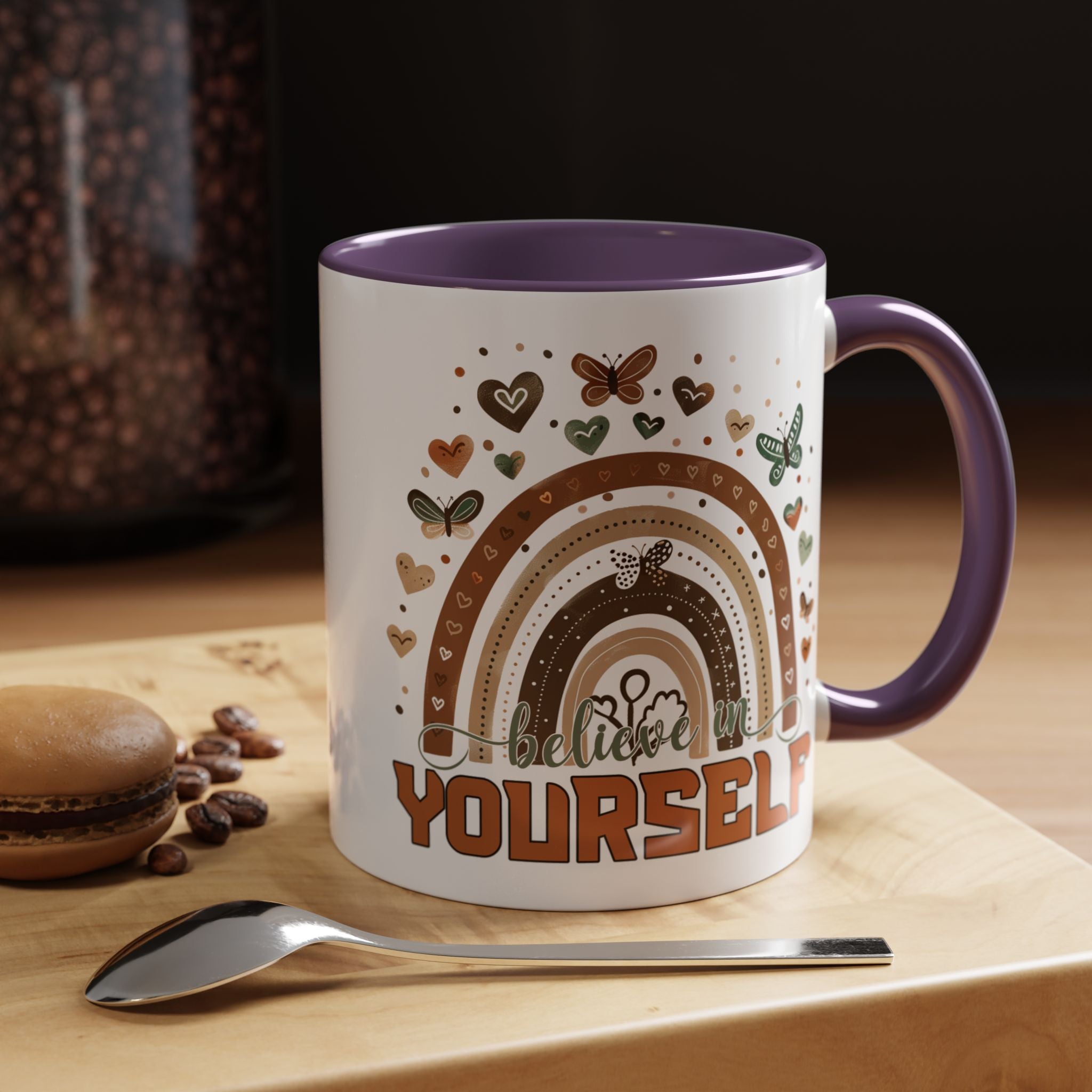 Personalized Mug, Believe In Yourself Accent Coffee Cup (11, 15oz), Gift Under 20, White Elephant, Inspirational, Motivational gift