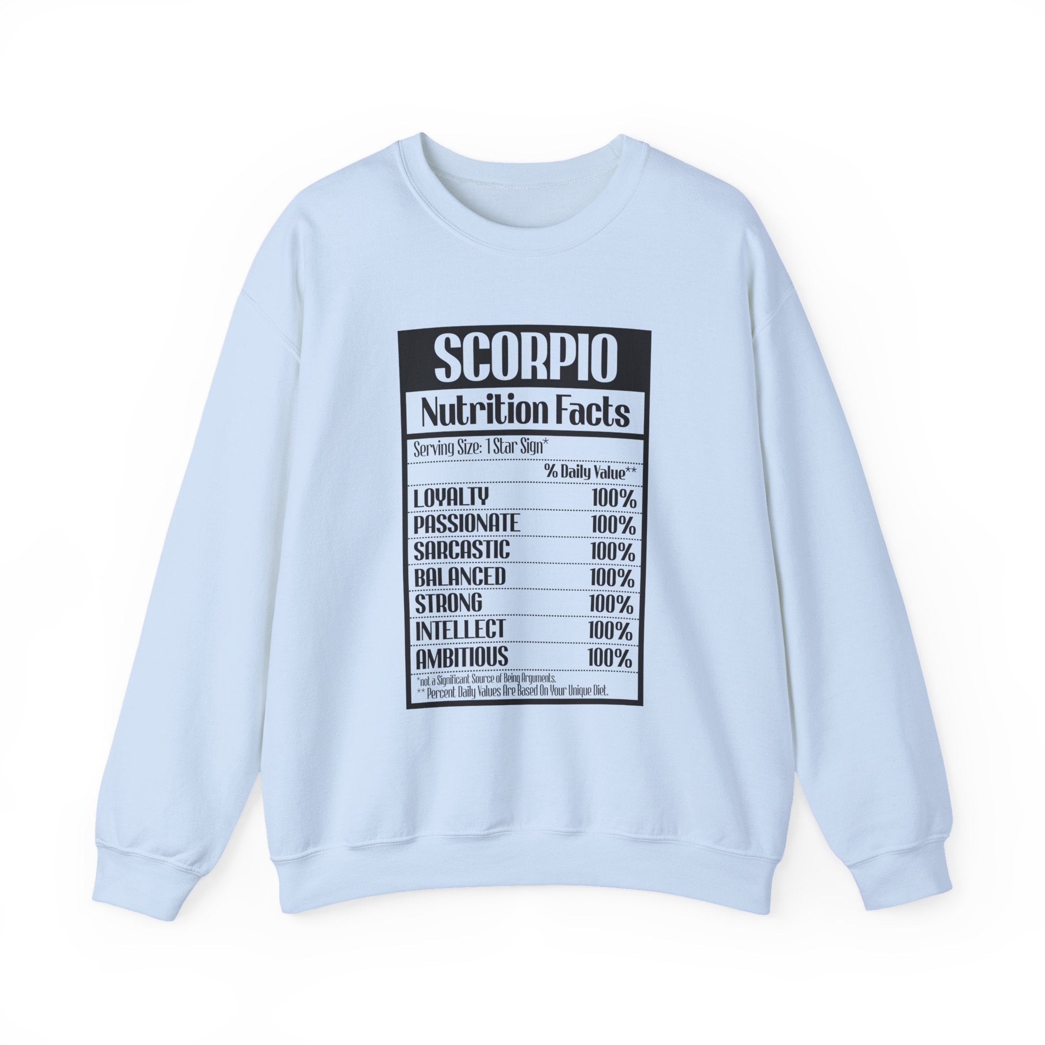Scorpio nutrition facts sweatshirt