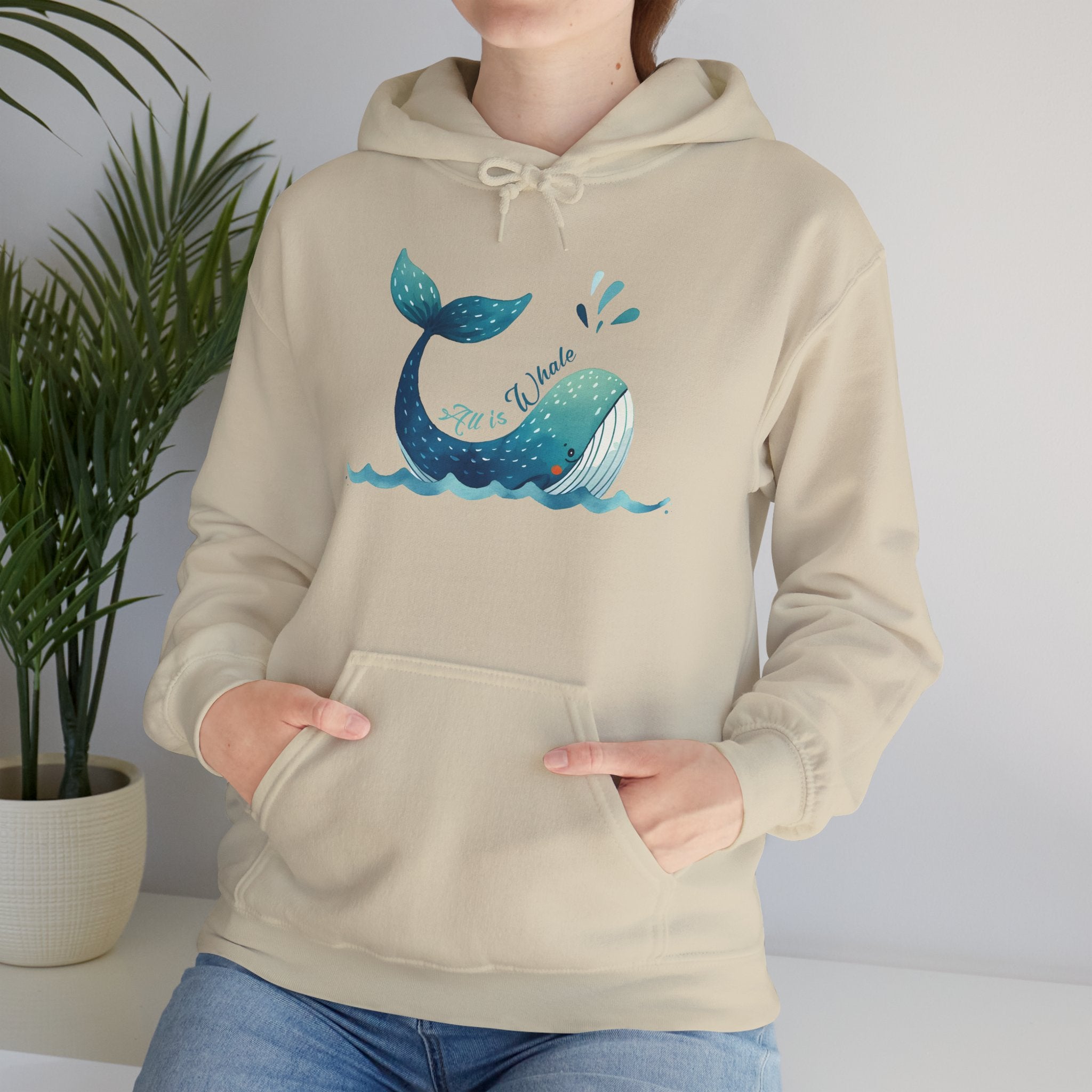 Whale Tail Hoodie – Cute Watercolor Whale Graphic Pullover