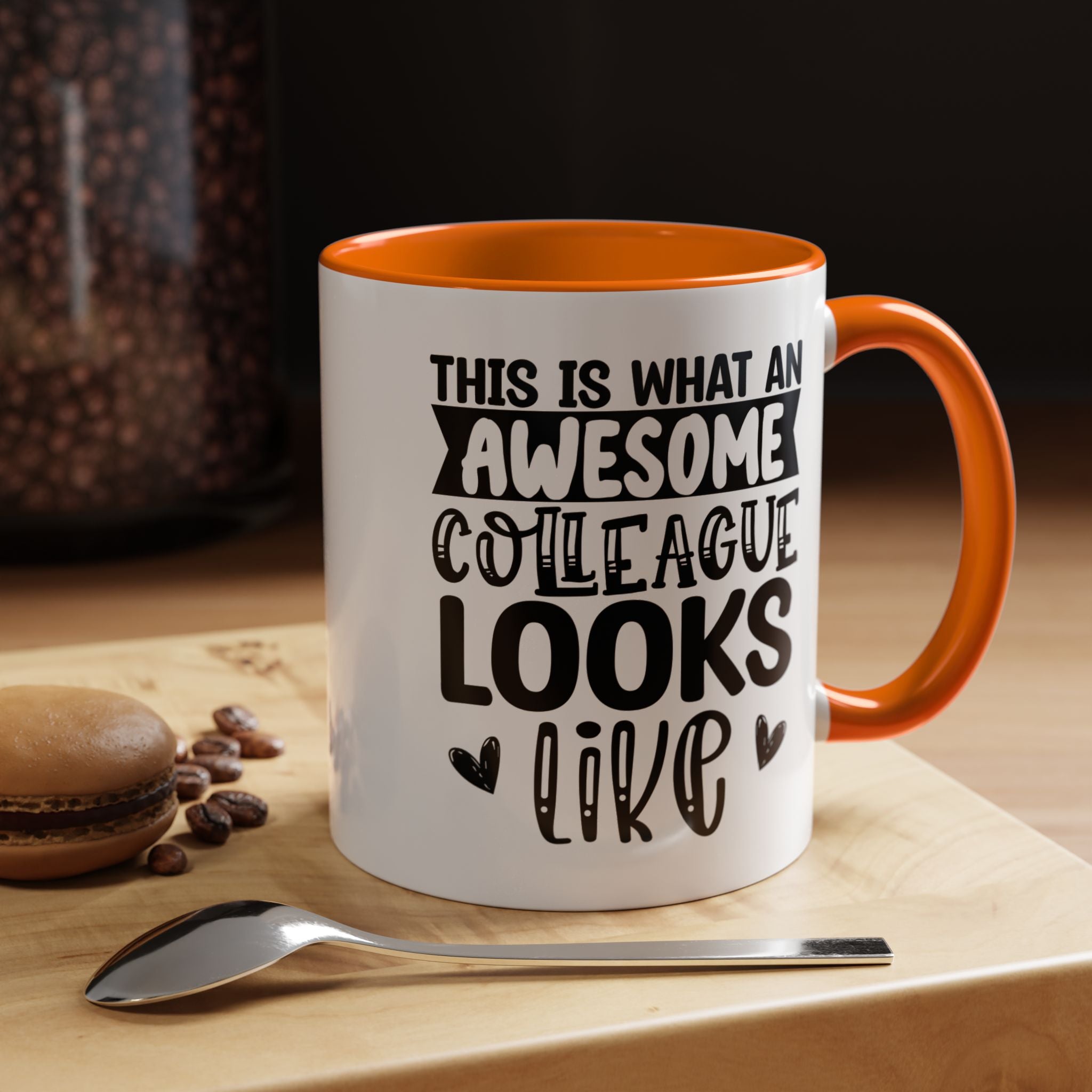 Funny Coffee Mug, Personalized Mug, This Is What An Awesome Colleague Looks Like Accent Cup (11, 15oz), Gift Under 20, White Elephant
