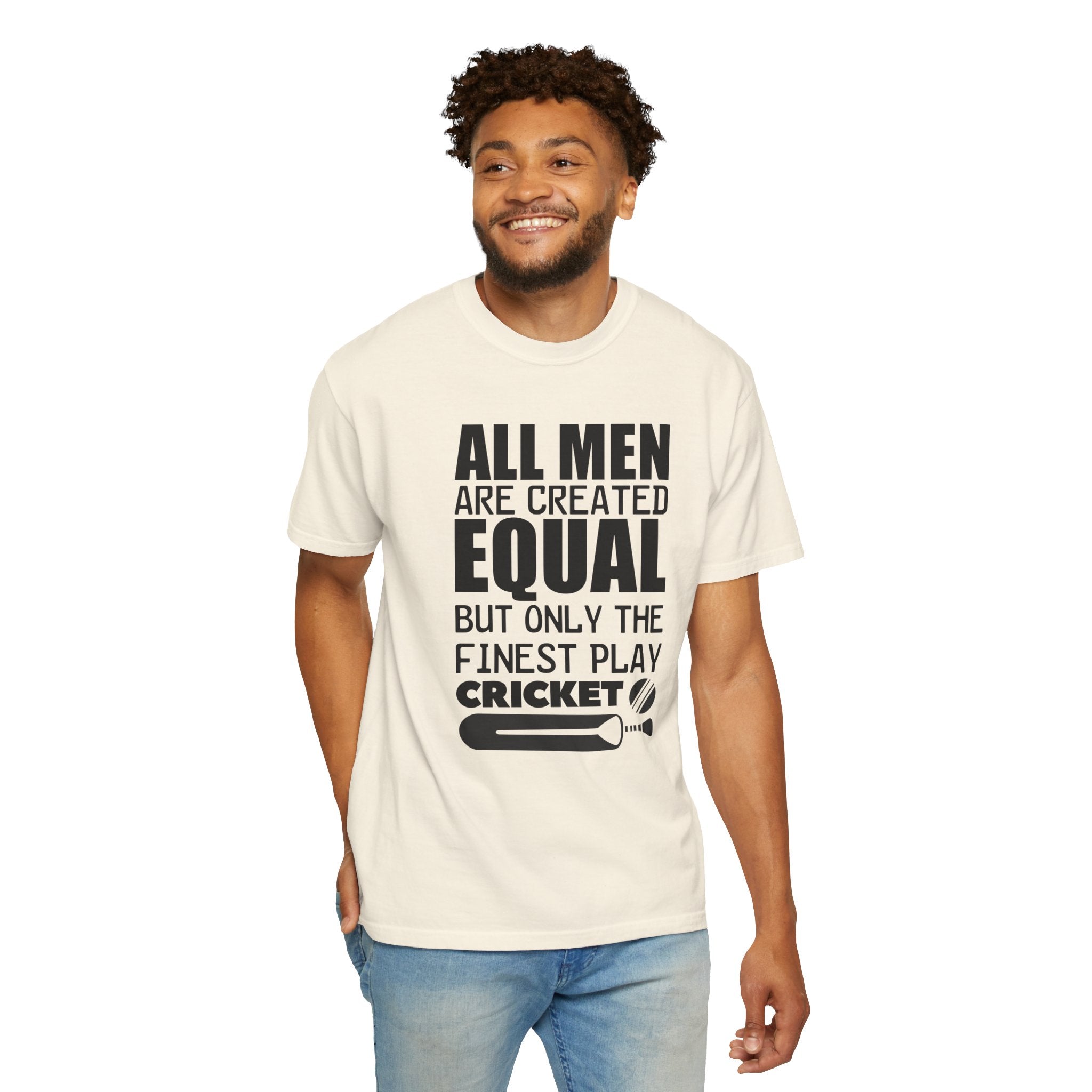 All Men Are Created Equal But Only The Finest Play Cricket, Desi funny Cricket lover gift tshirt, IPL/T20 world cup tees Unisex T-shirt