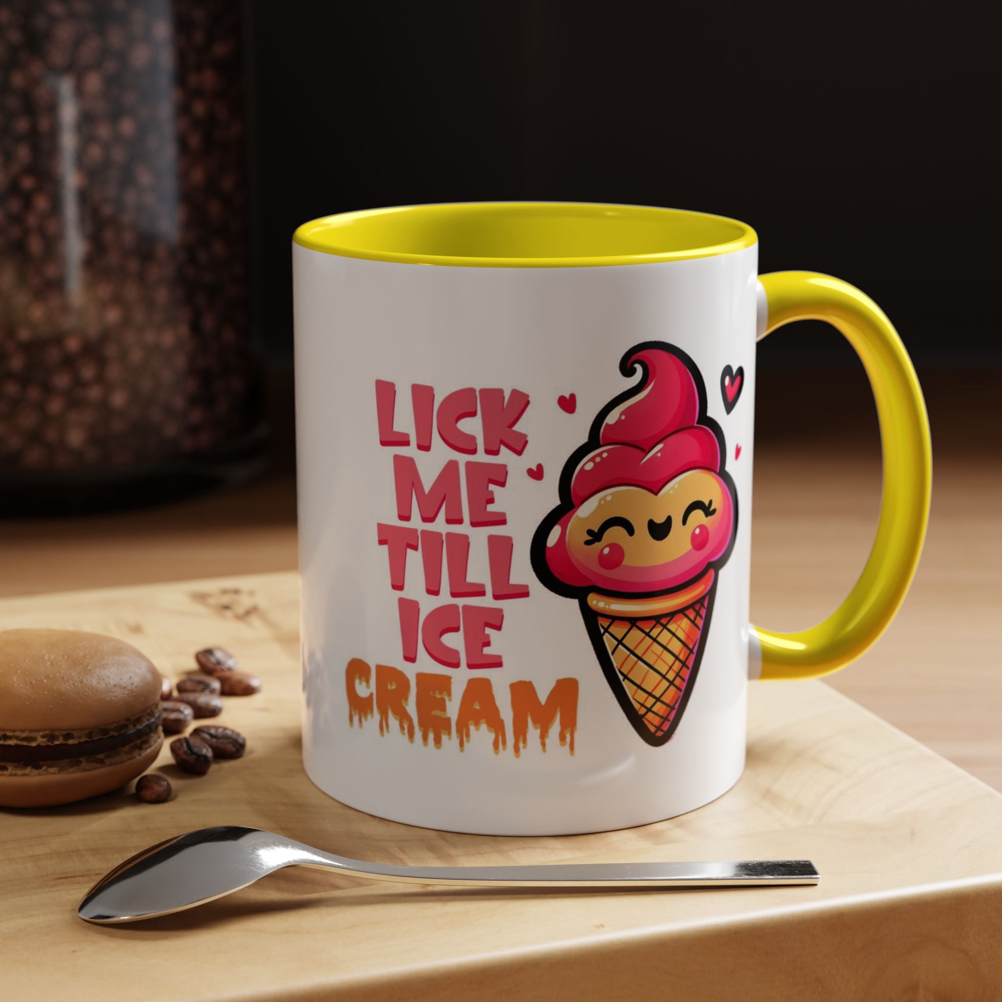 Lick Me Till Ice Cream Mug Lifestyle Mockup | Nutty Designs