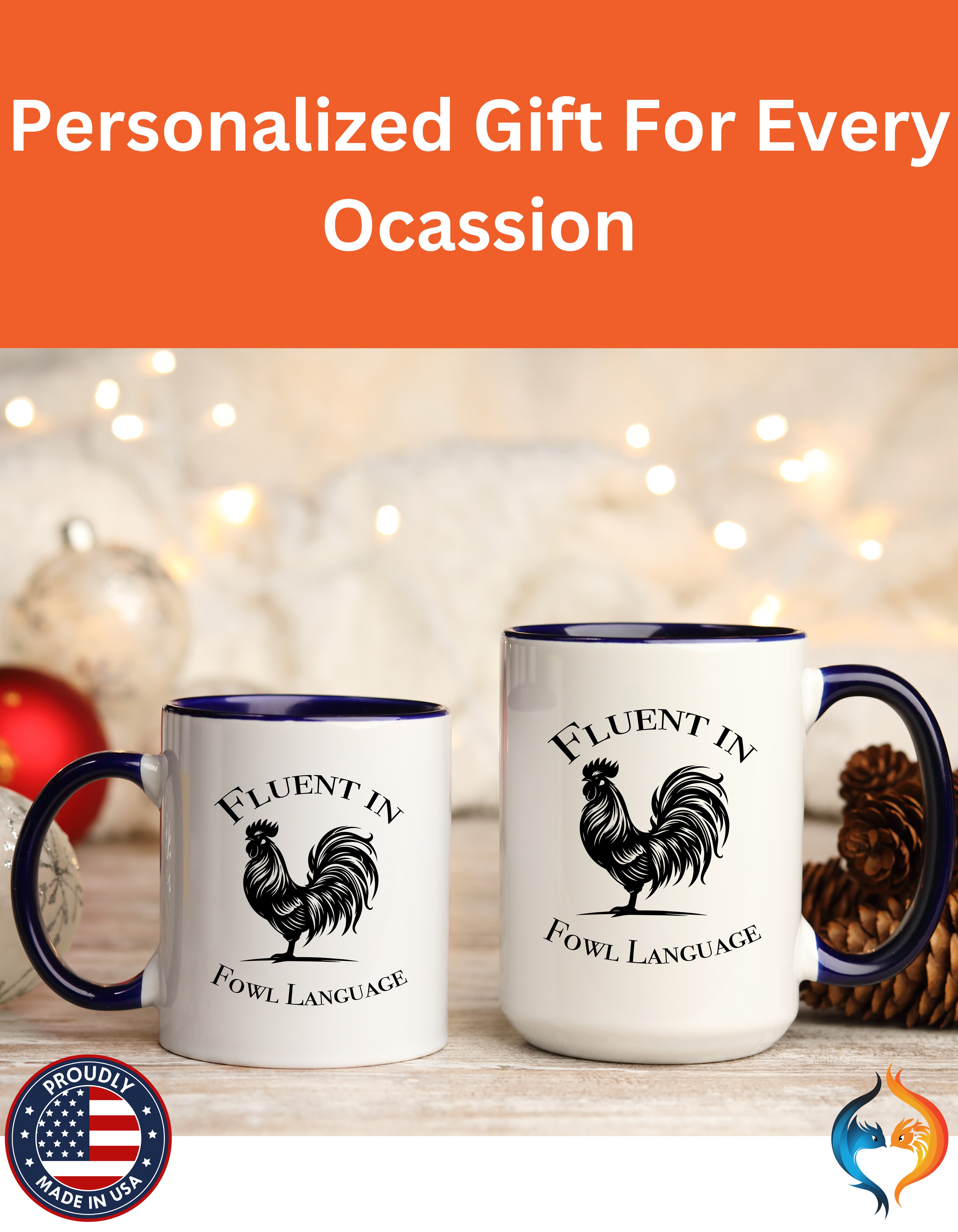 Fluent In Fowl Language Mug Lifestyle Mockup | Nutty Designs