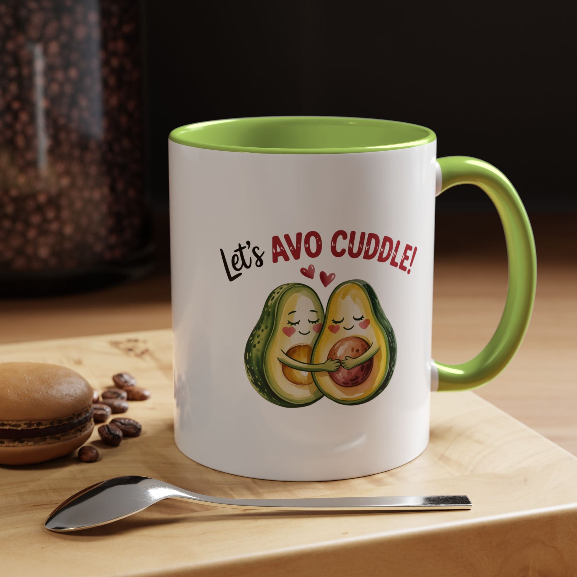 Let's Avo Cuddle Avocado Mug Lifestyle Mockup | Nutty Designs