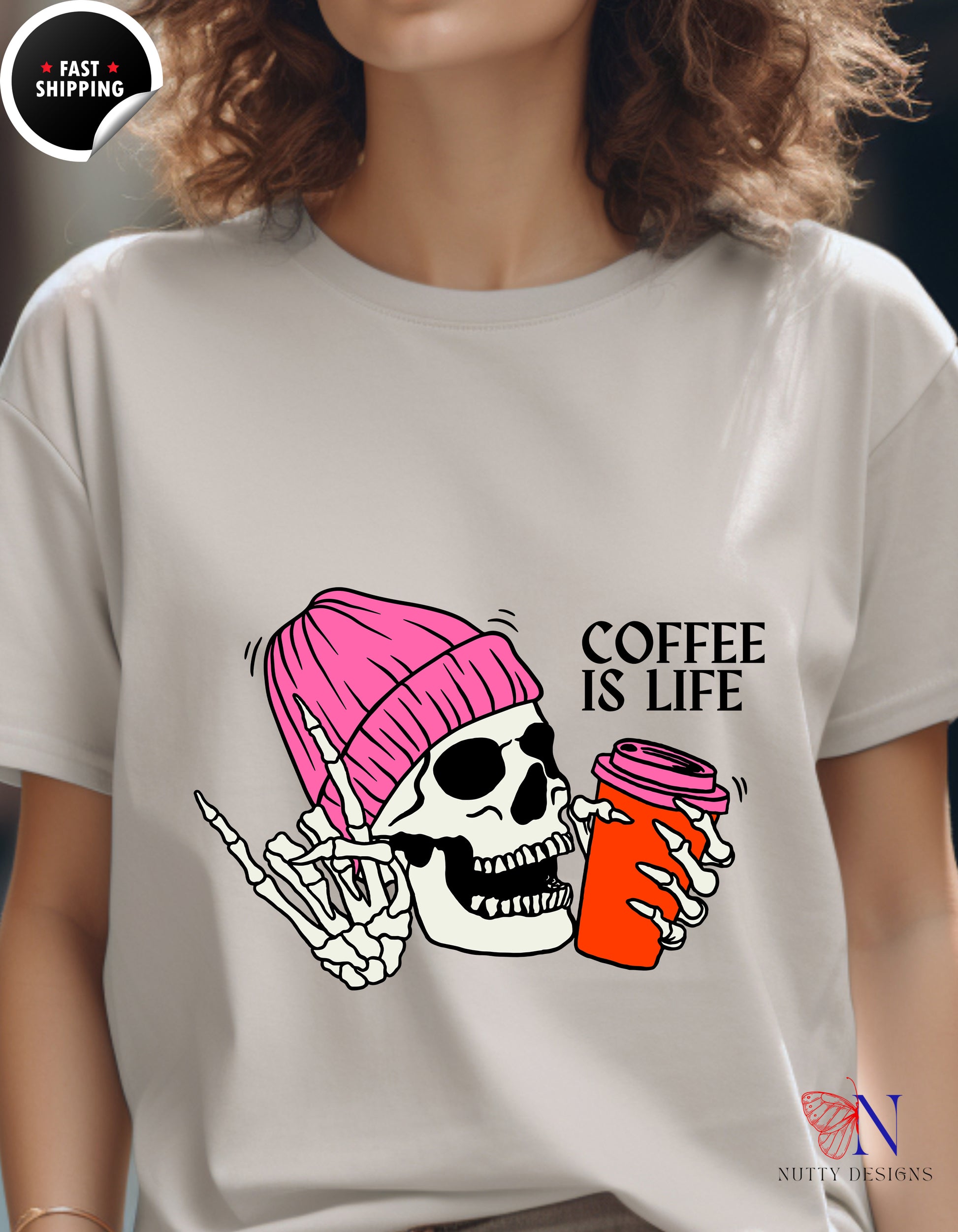 Coffee Is Life T-Shirt Product Photo | Nutty Designs