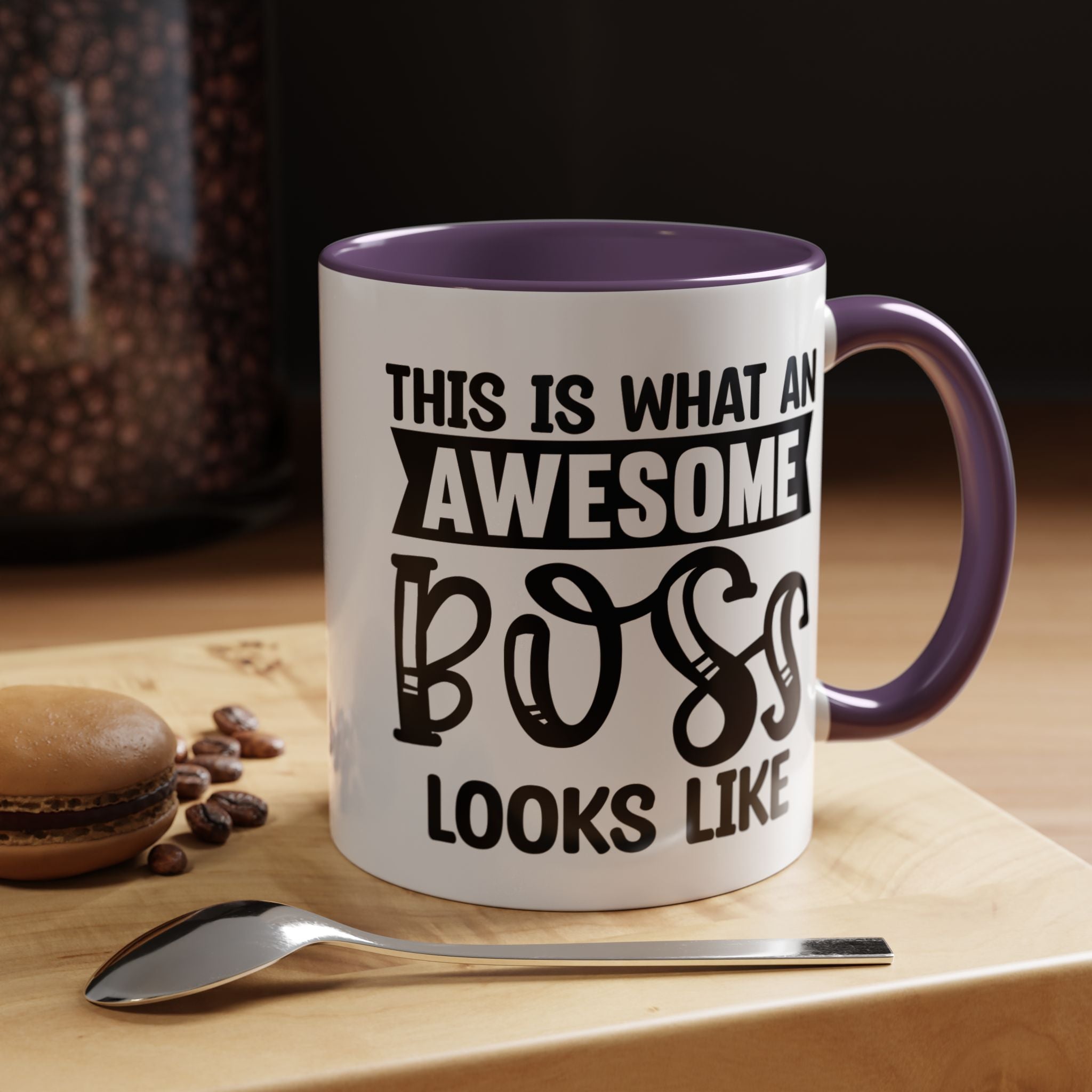 Funny Coffee Mug, Personalized Mug, This Is What An Awesome Boss Looks Like Accent Cup (11, 15oz), Gift Under 20, White Elephant
