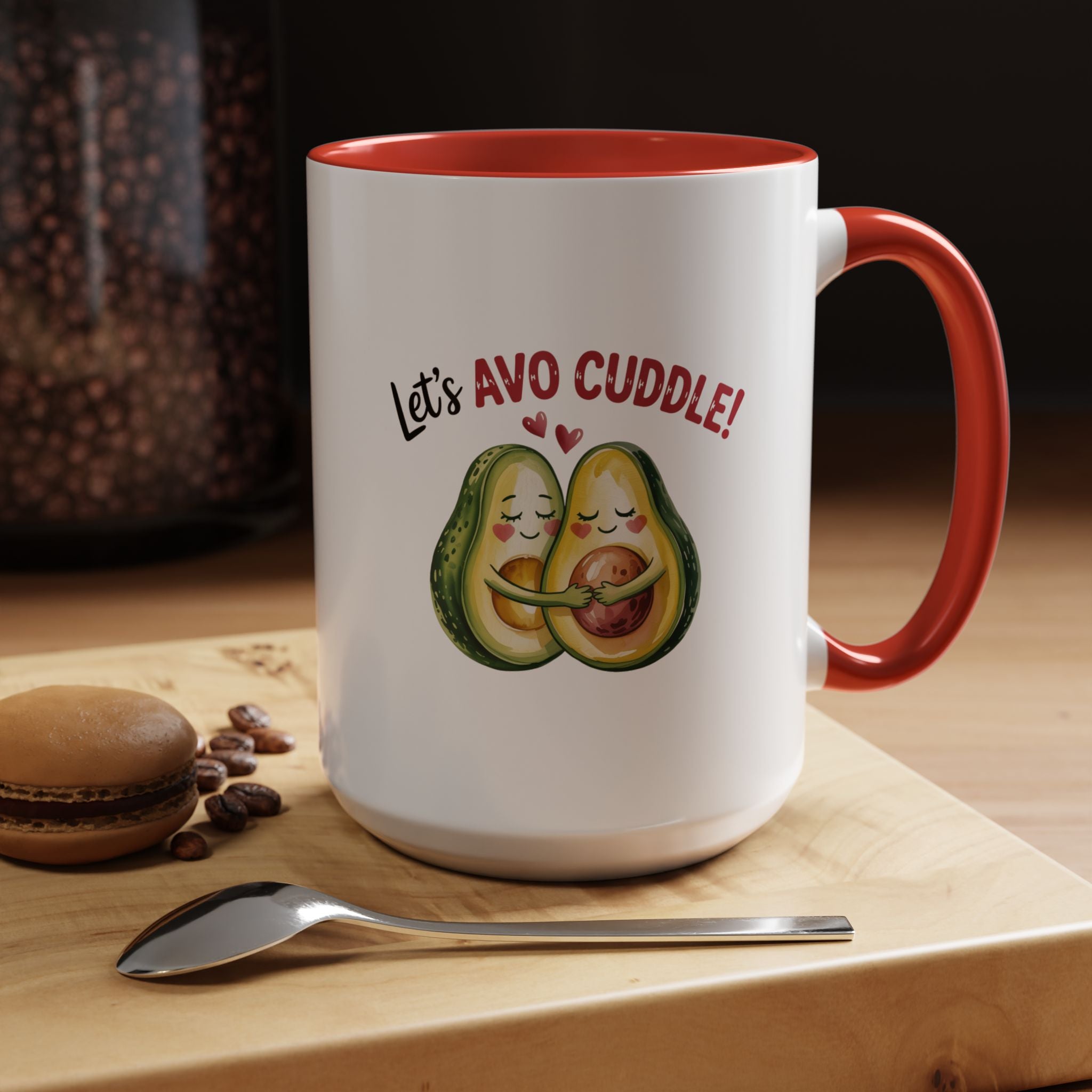 Let's Avo Cuddle Avocado Mug Lifestyle Mockup | Nutty Designs