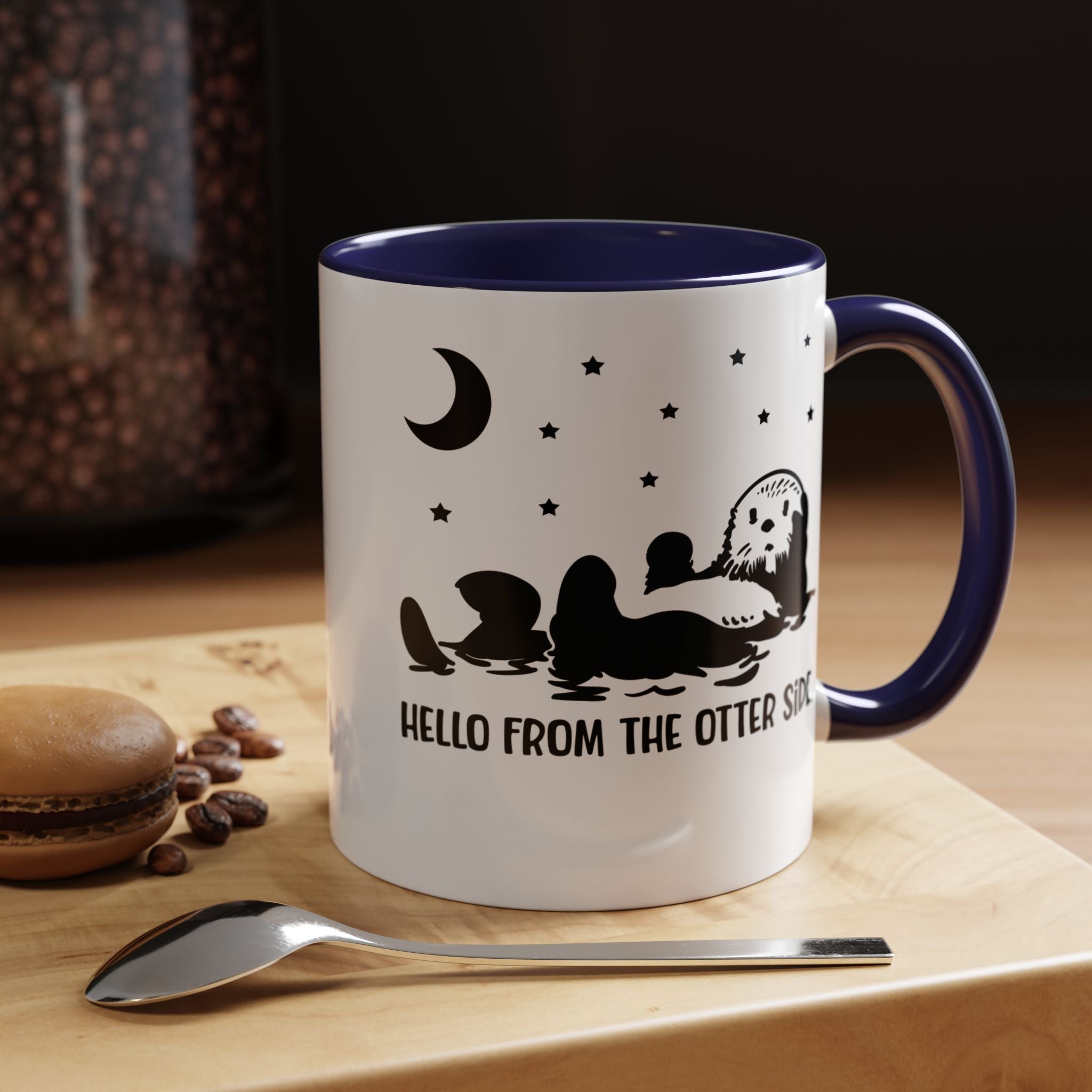 Funny Coffee Mug, Personalized Mug, Hello From The Otter Side Accent Cup (11, 15oz), Gift Under 20, White Elephant gift