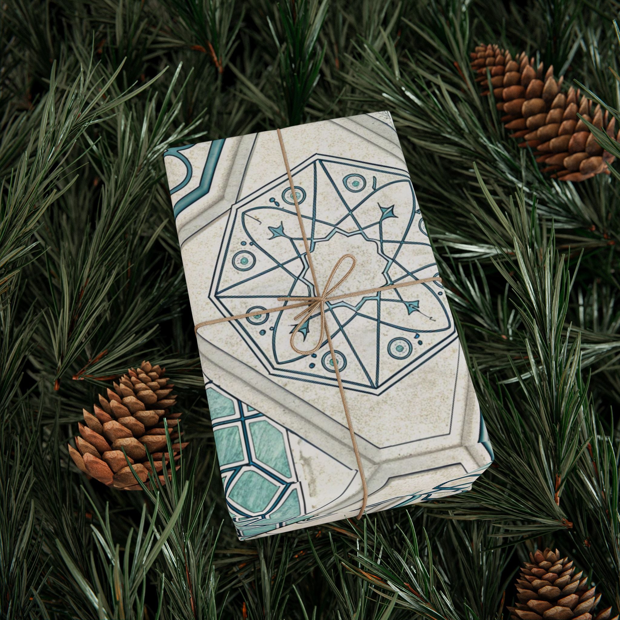 Ramadan Wrapping Roll - Islamic Gift Wrap With Mosque, Moon and Stars Design