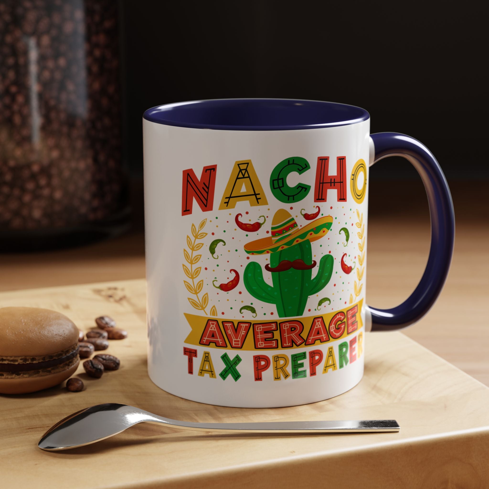 Funny Coffee Mug, Personalized Mug, Nacho Average Tax Preparer, Biking Lover Accent Cup (11, 15oz), Gift Under 20, White Elephant gift