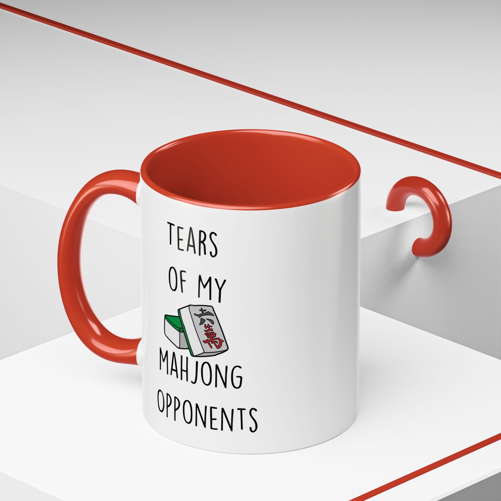 Funny Coffee Mug, Personalized Mug, Tears Of My Mahjong Opponents, Accent Cup (11, 15oz), Sarcastic Mug,  Tea Coffee Cup, Gift Under 20