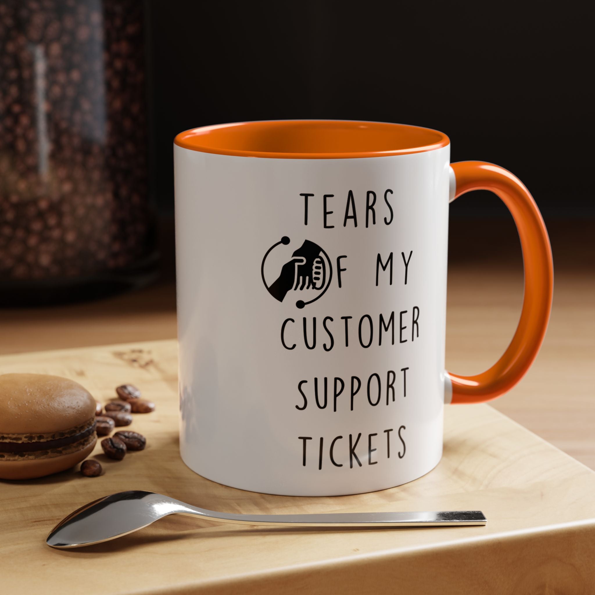 Funny Coffee Mug, Personalized Mug, Tears Of My Customer Support Tickets, Accent Cup (11, 15oz), Sarcastic Mug,  Tea Cup, Gift Under 20