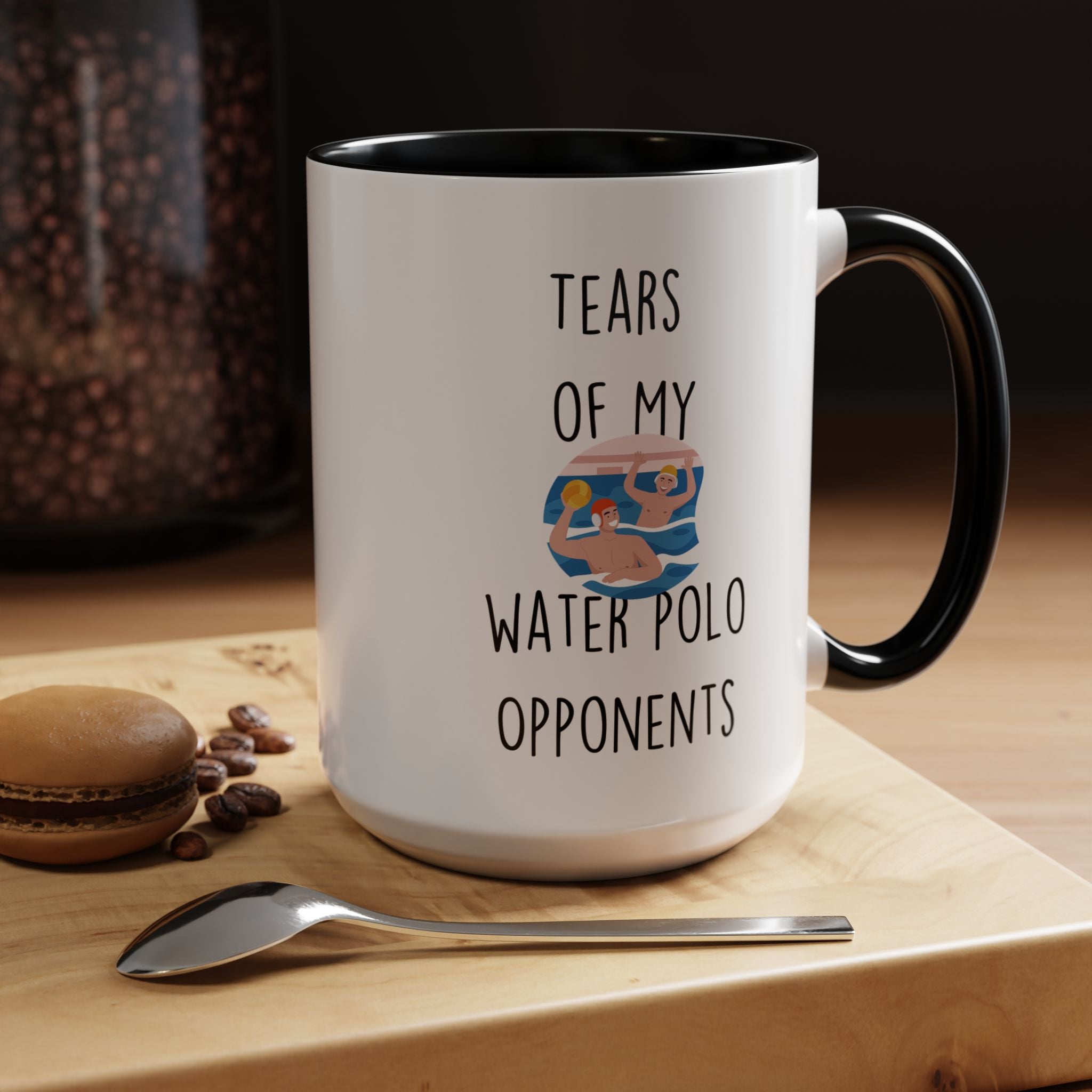 Funny Coffee Mug, Personalized Mug, Tears Of My Water Polo Opponents, Accent Cup (11, 15oz), Sarcastic Mug,  Tea Coffee Cup, gift under 20