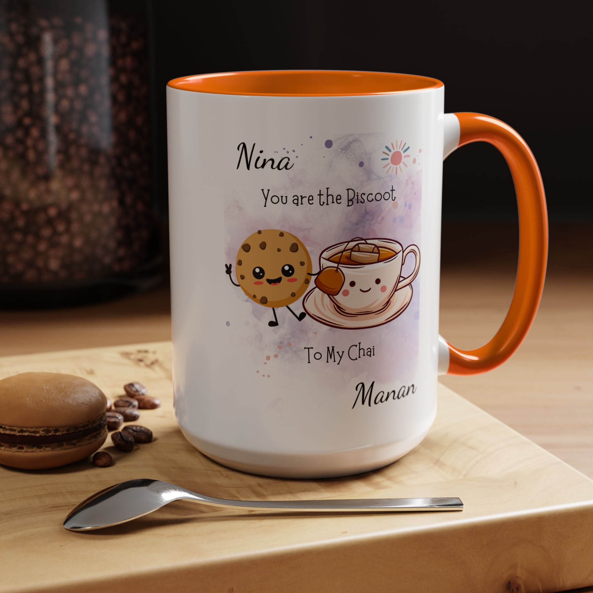Funny Coffee Mug, Personalized Mug, You Are Biscoot To My Chai Accent Cup 11/15oz, Anniversary, Wedding, Valentines, Romantic Gift Him her