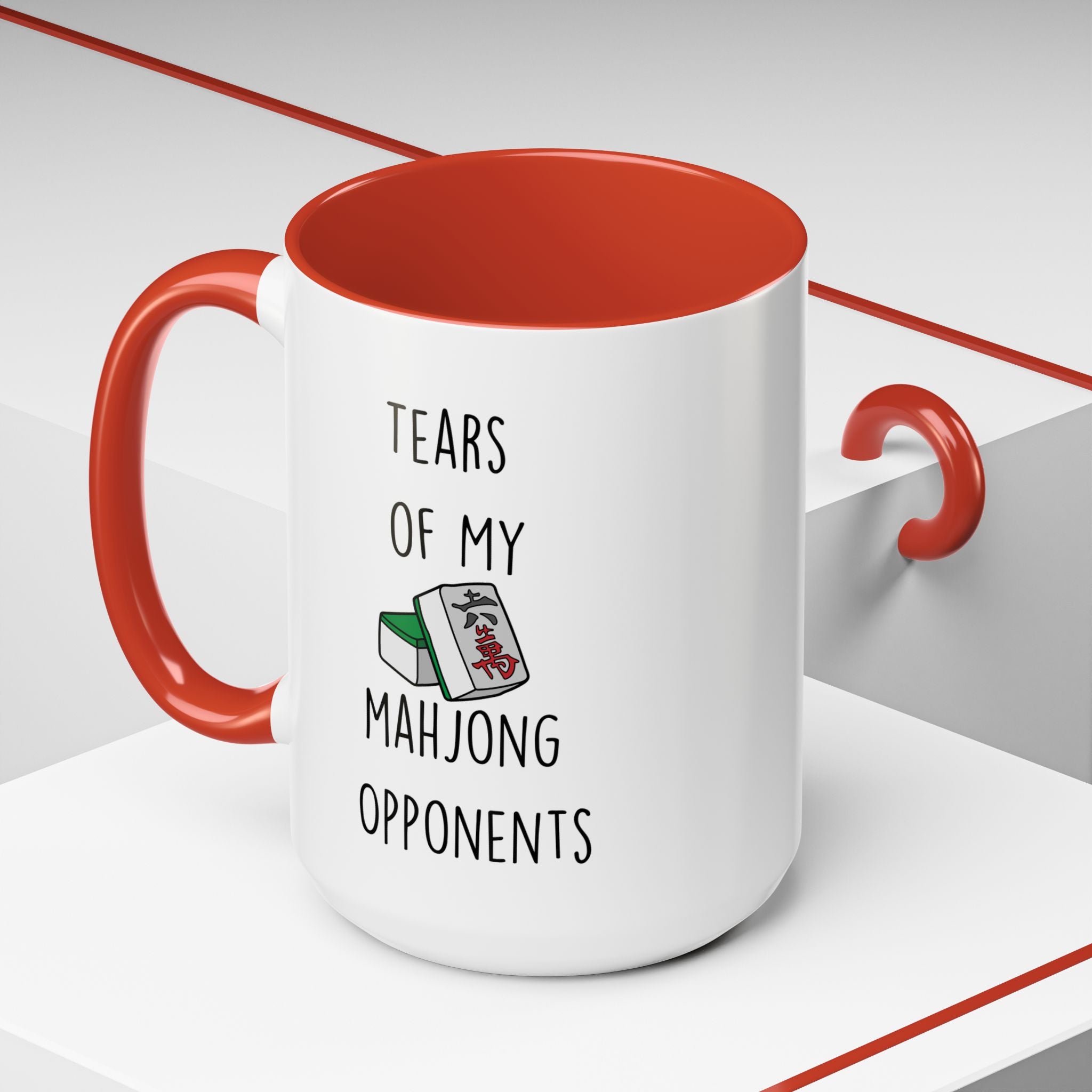 Funny Coffee Mug, Personalized Mug, Tears Of My Mahjong Opponents, Accent Cup (11, 15oz), Sarcastic Mug,  Tea Coffee Cup, Gift Under 20