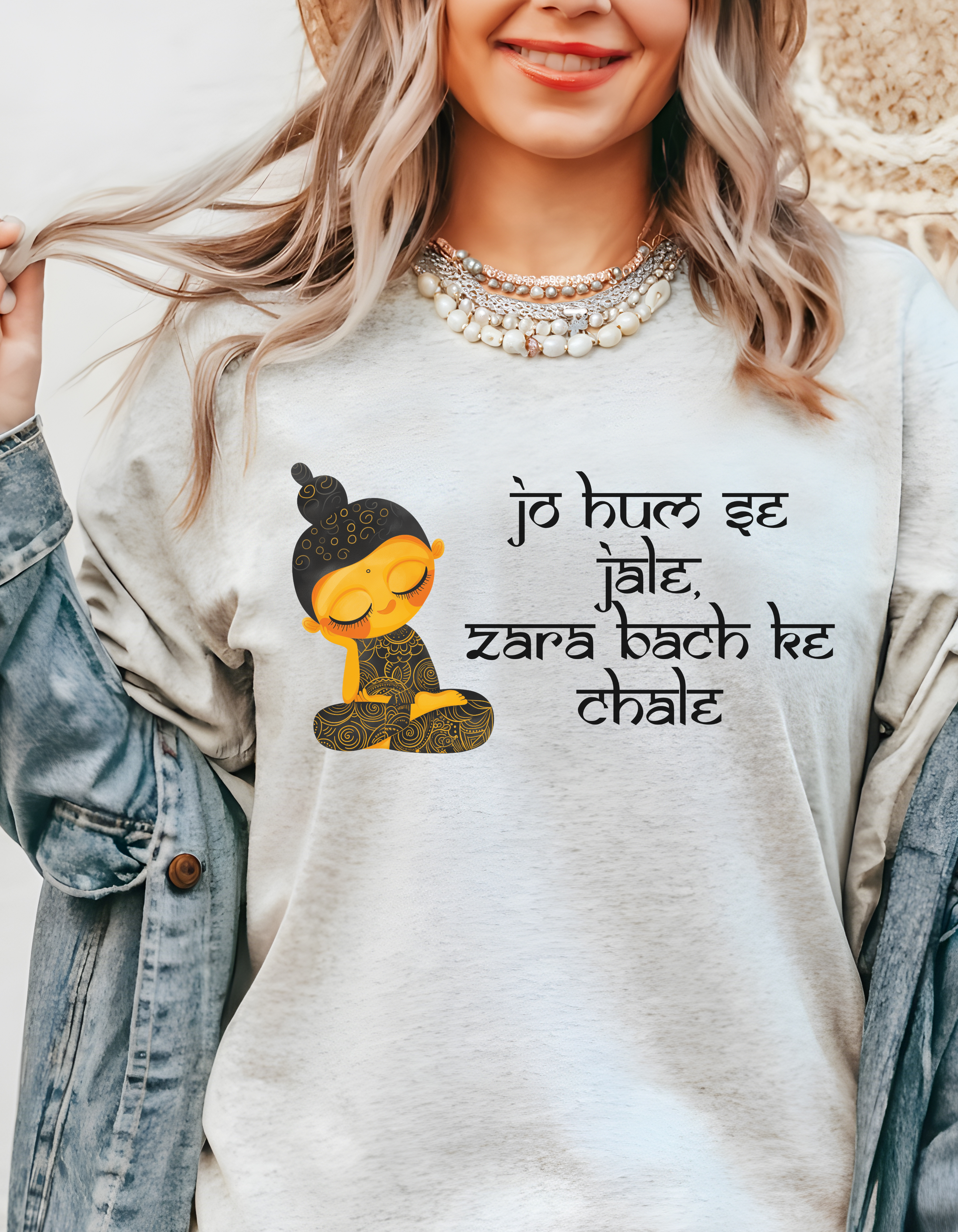 Jo Hum Se Jale Zara Bach Ke Chale T-Shirt Lifestyle Mockup | Nutty Designs