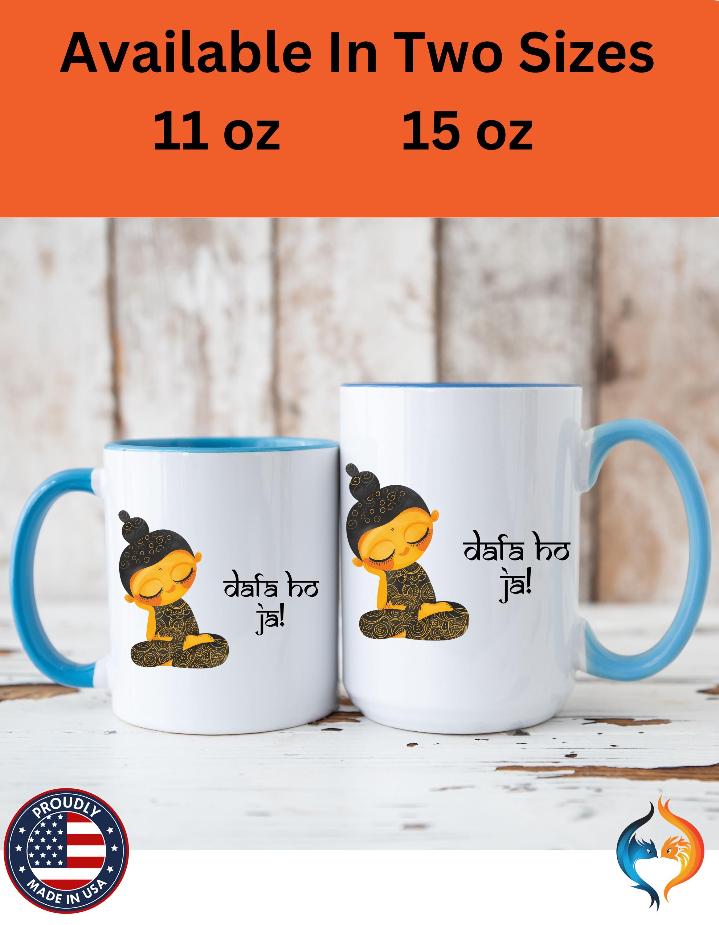 Funny Coffee Mug, Personalized Mug, Desi Roots Cup 'Dafa Ho Ja' Indian Paki Accent Chai Cup (11/15oz), Gift Under 20, White Elephant