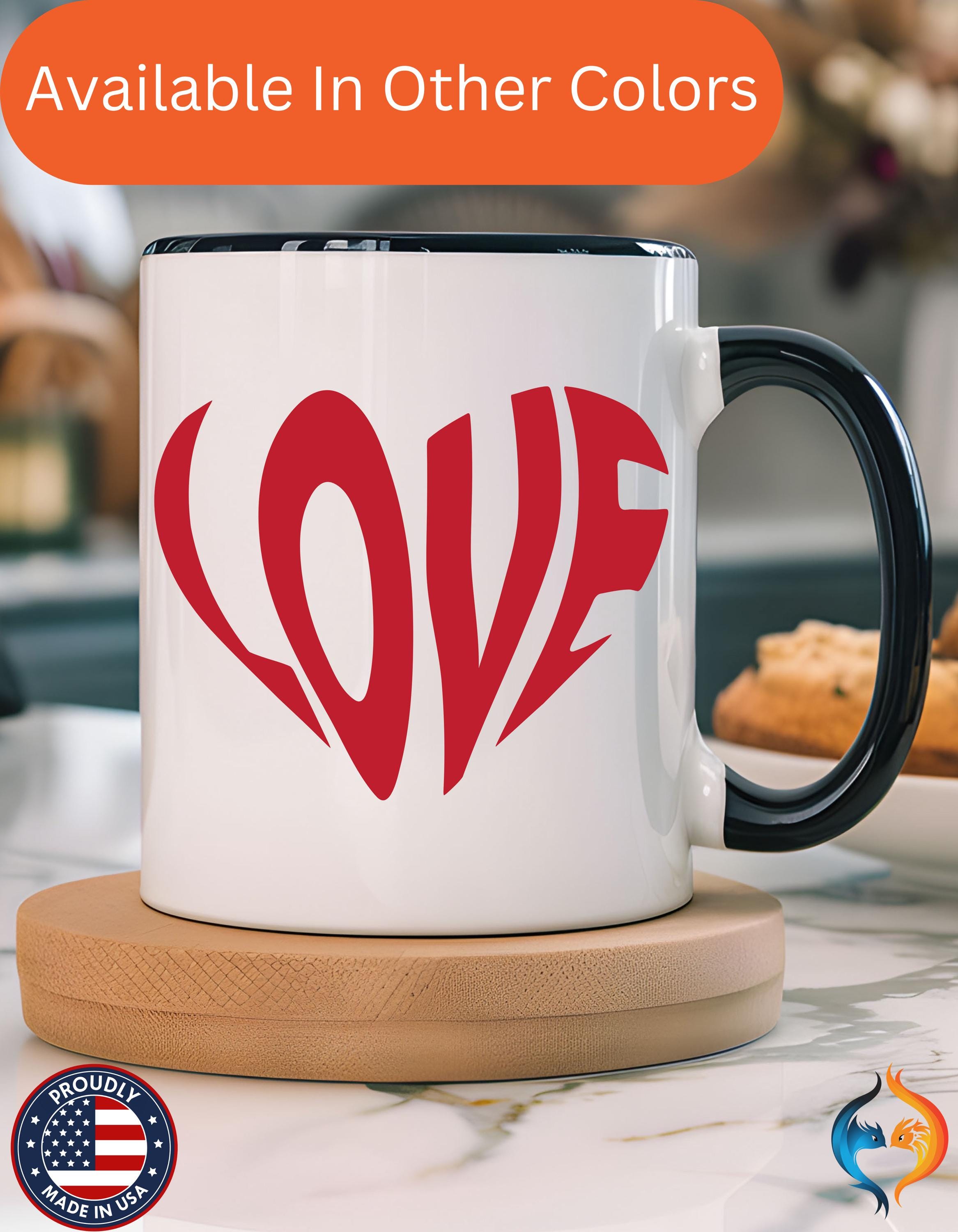 Personalized Mug - Retro Love Accent Cup 11/15oz, Perfect Wedding & Anniversary Gift for Couples, Romantic V-Day Gift