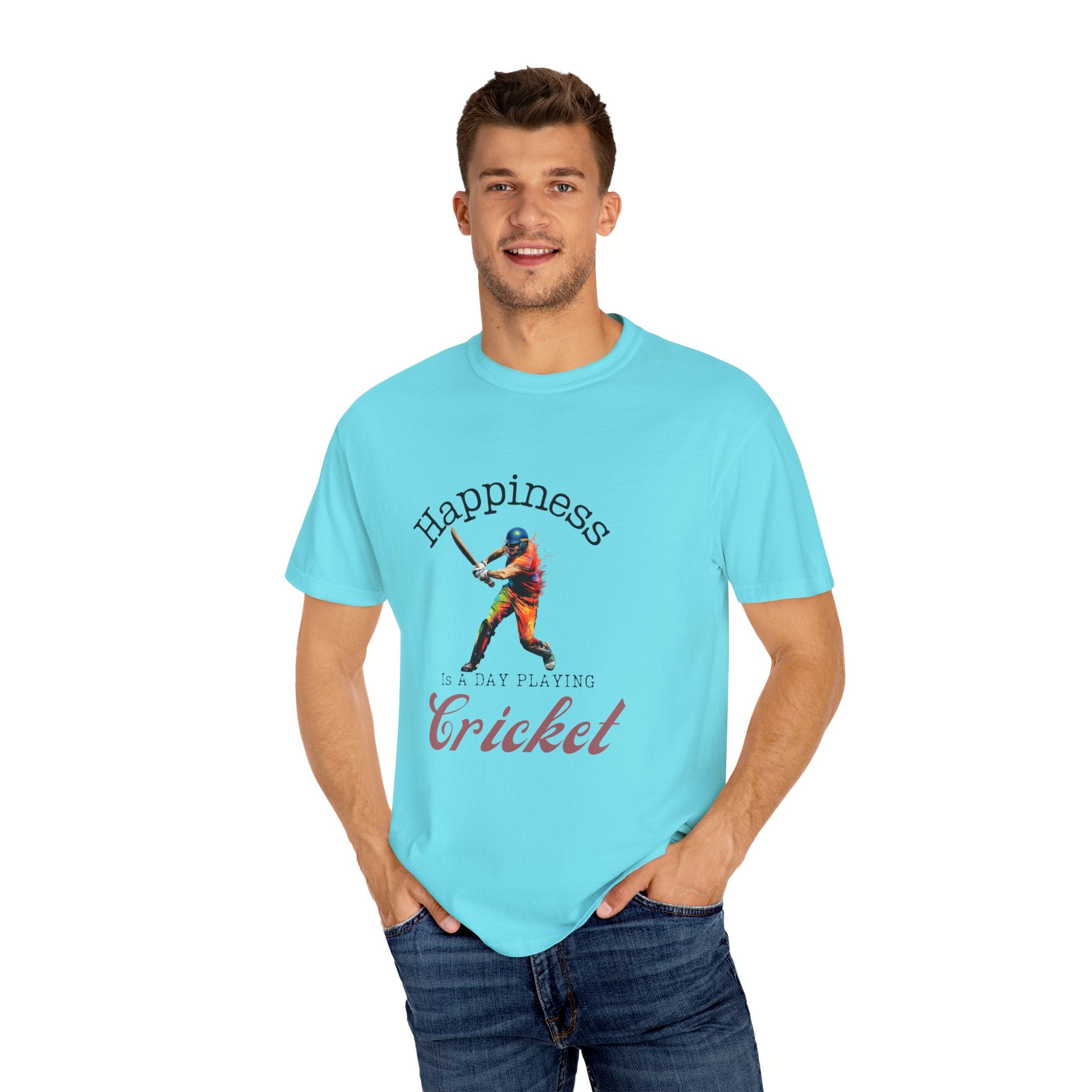 Happiness Is A Day Playing Cricket, unique desi style cricket lover gift tshirt, IPL/T20 world cup tees Unisex T-shirt