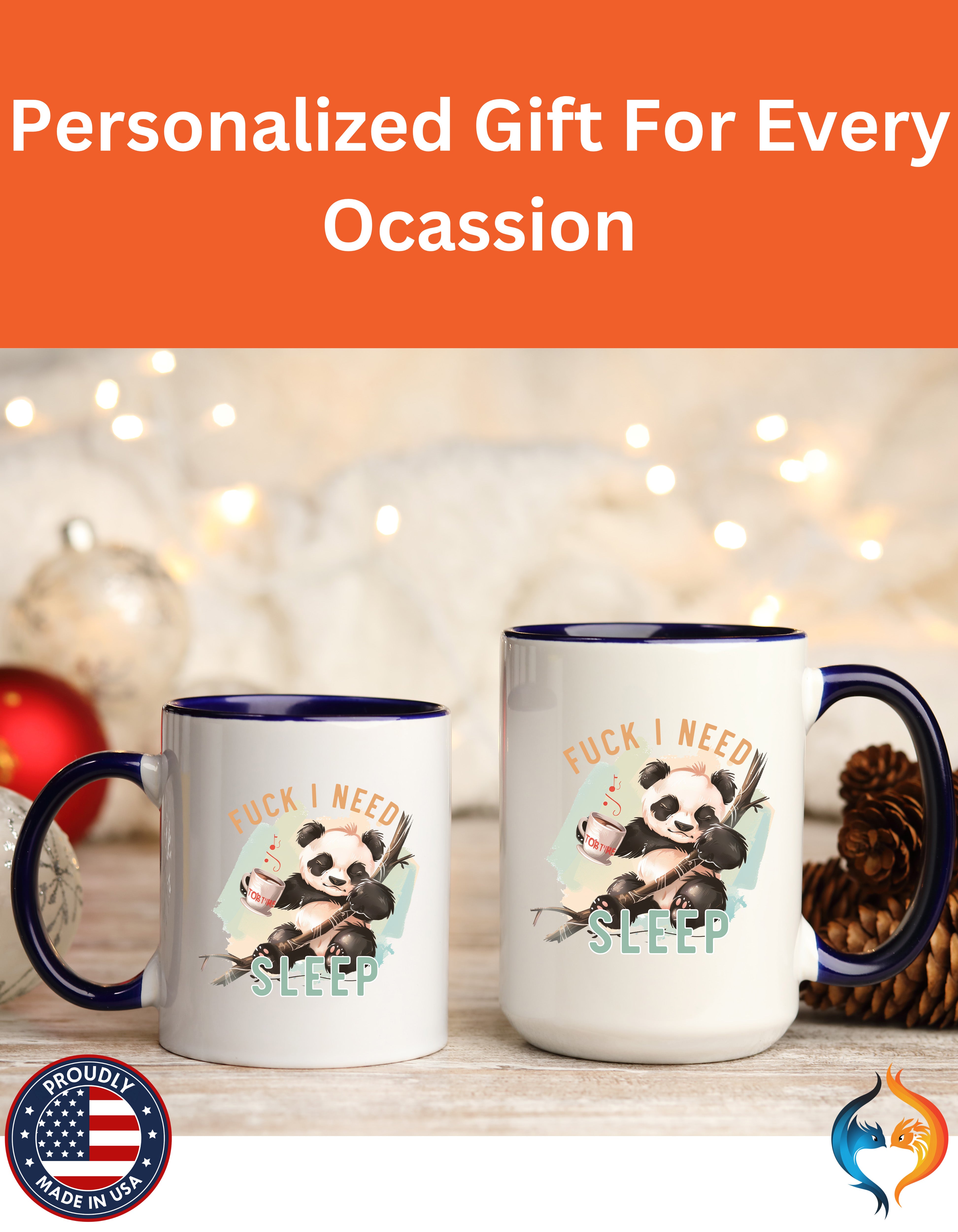 Cute Panda Fuck I Need Sleep Mug Lifestyle Mockup | Nutty Designs