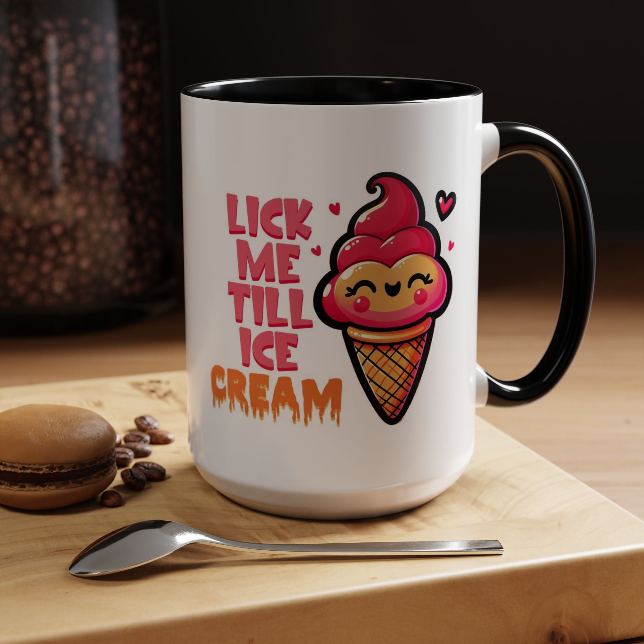 Lick Me Till Ice Cream Mug Lifestyle Mockup | Nutty Designs