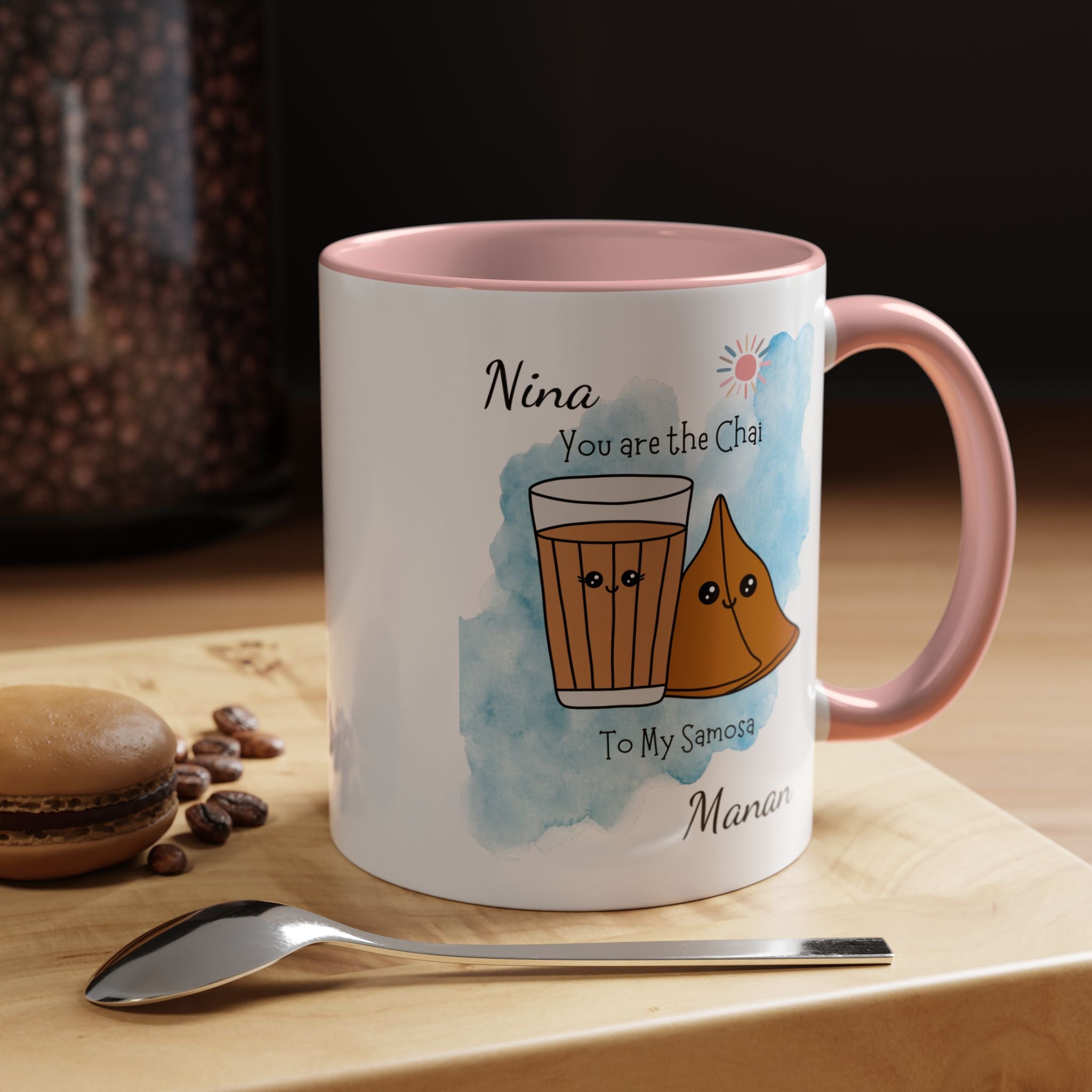 Funny Coffee Mug, Personalized Mug, You Are Chai To My Samosa Accent Cup 11/15oz, Anniversary, Wedding, Valentines, Romantic Gift Him her