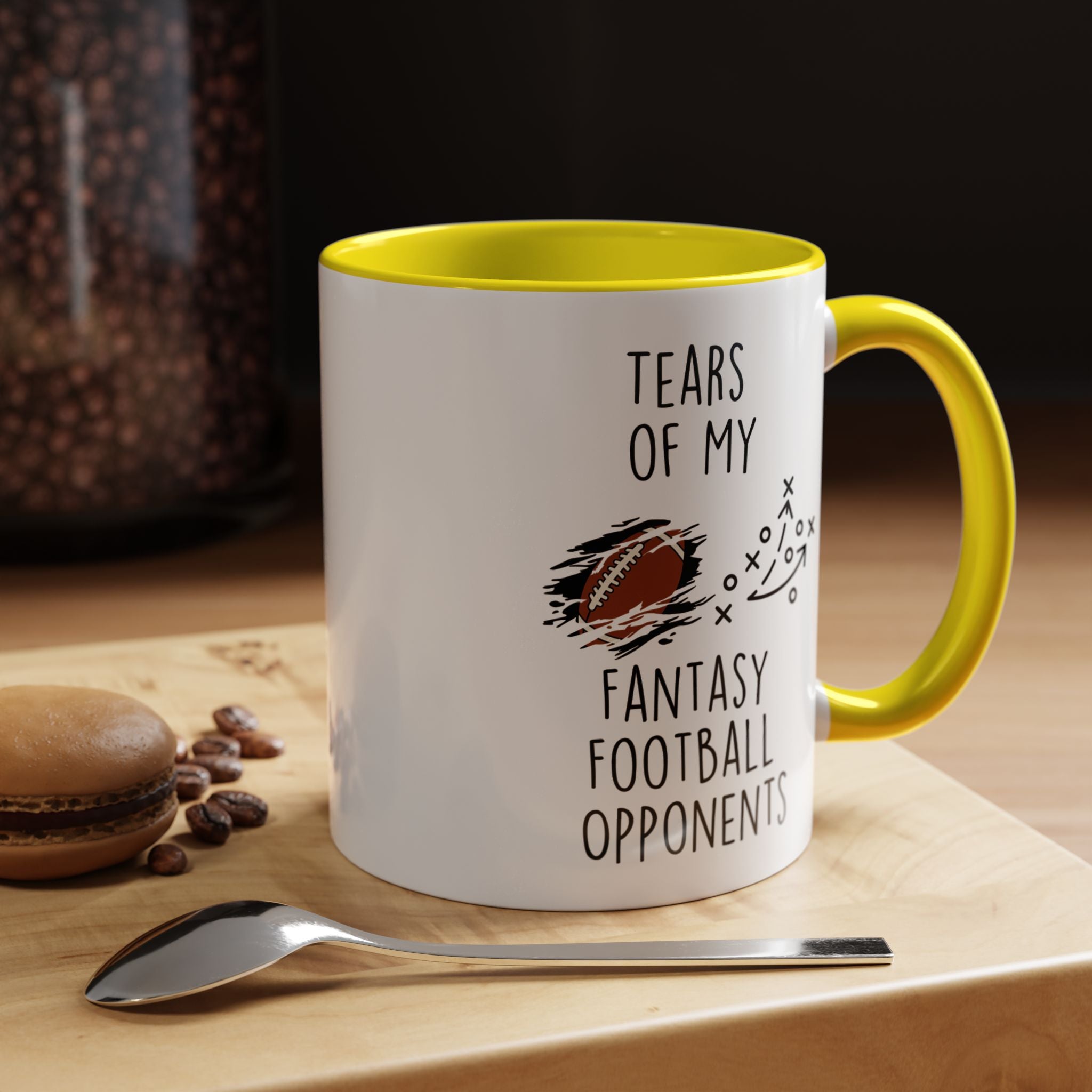Funny Coffee Mug, Personalized Mug, Tears Of My Fantasy Football Opponents, Accent Cup (11, 15oz), Sarcastic Mug,  Tea Cup, Gift Under 20
