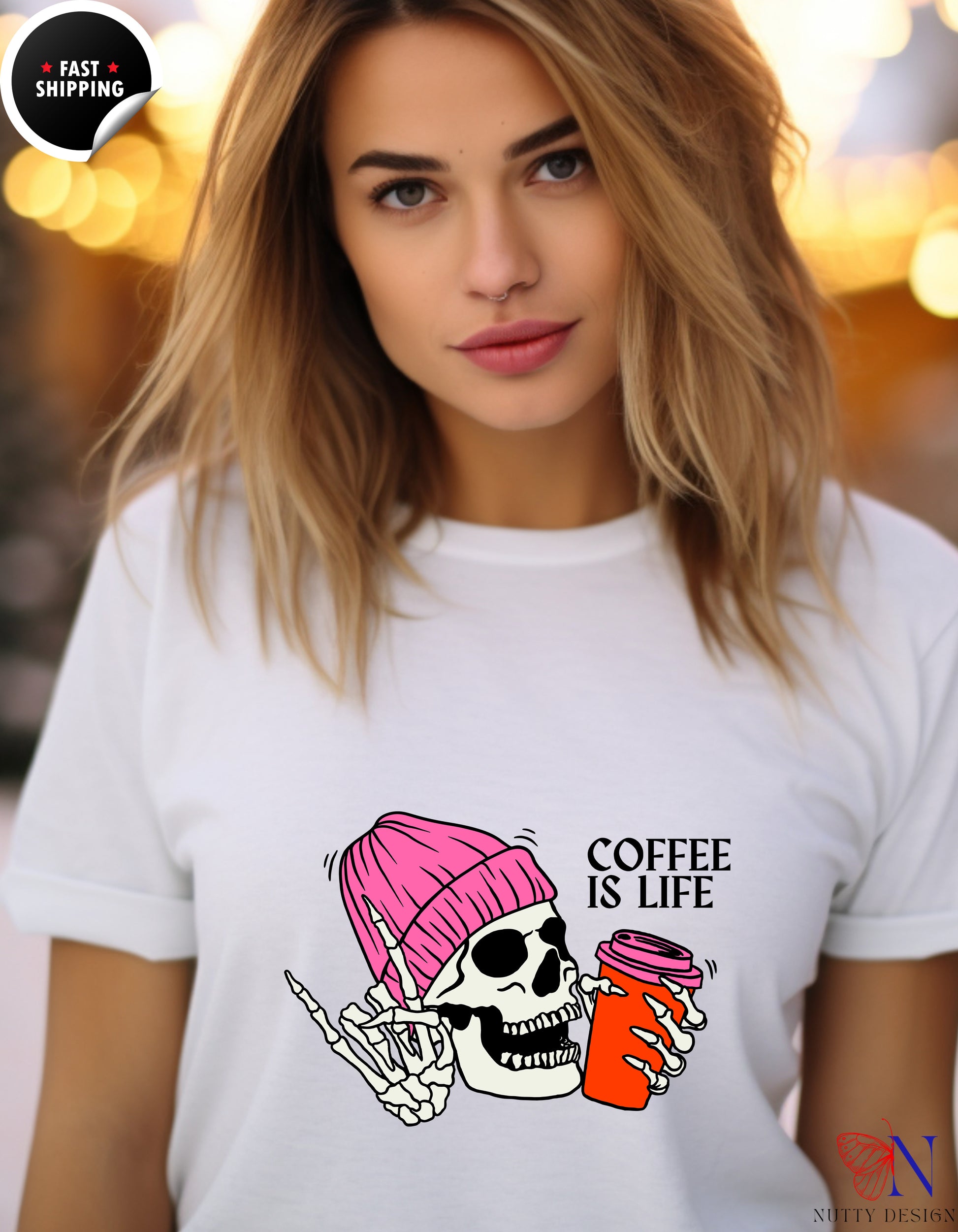 Coffee Is Life T-Shirt Product Photo | Nutty Designs
