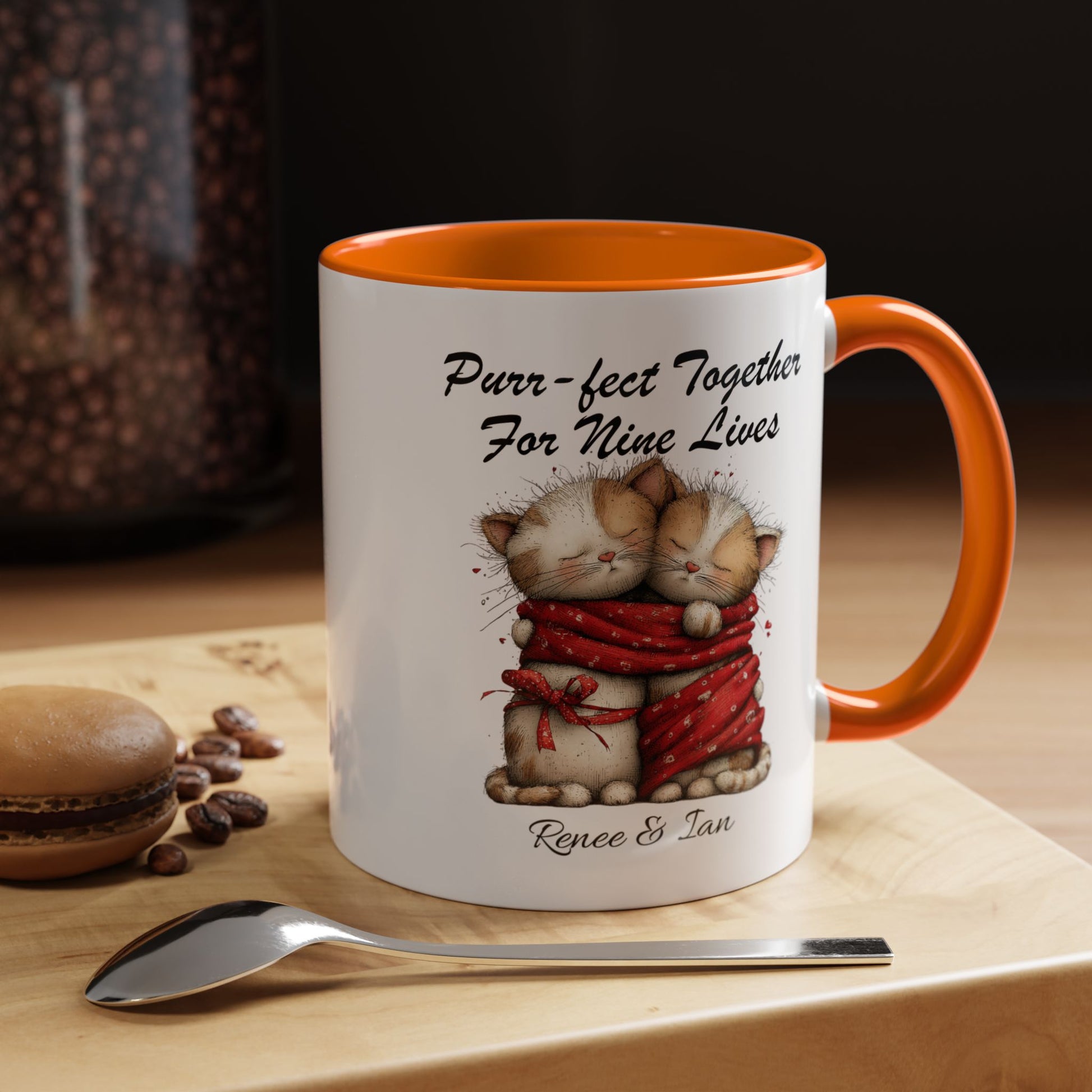 Purr fect Together For Nine Lives Mug Lifestyle Mockup | Nutty Designs