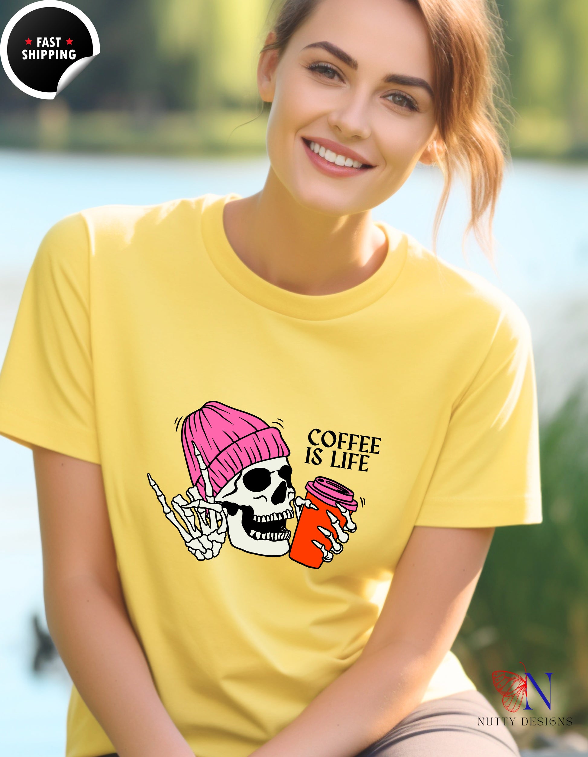 Coffee Is Life T-Shirt Product Photo | Nutty Designs