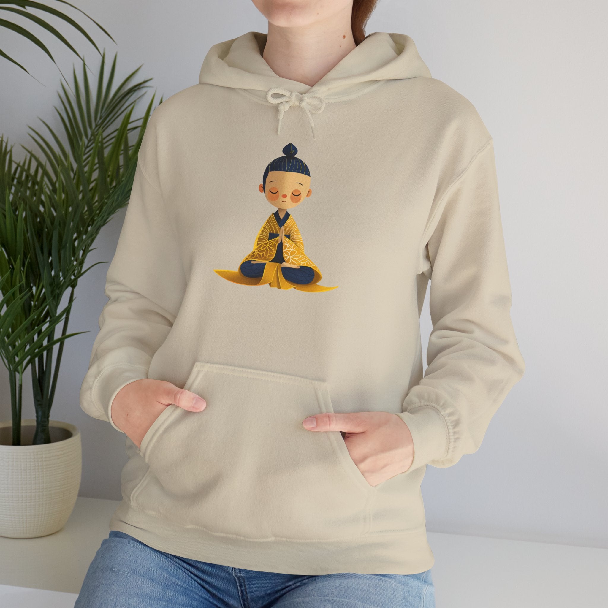 Meditating Monk Hoodie — Cute Zen Buddhism Sweatshirt
