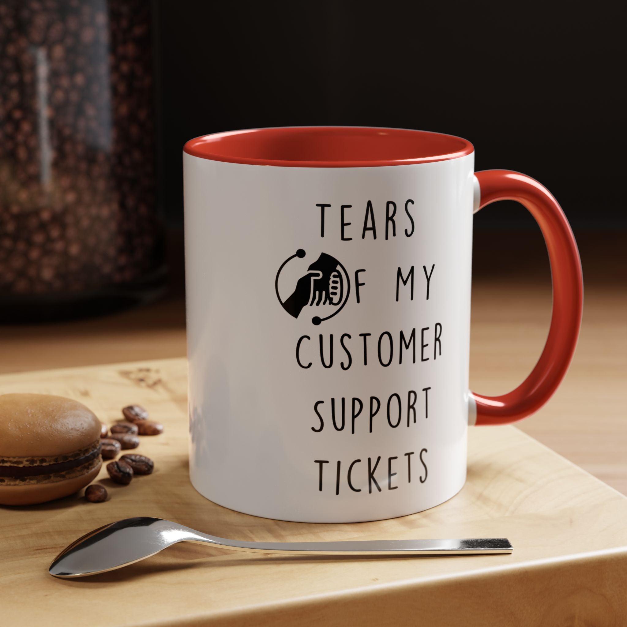 Funny Coffee Mug, Personalized Mug, Tears Of My Customer Support Tickets, Accent Cup (11, 15oz), Sarcastic Mug,  Tea Cup, Gift Under 20