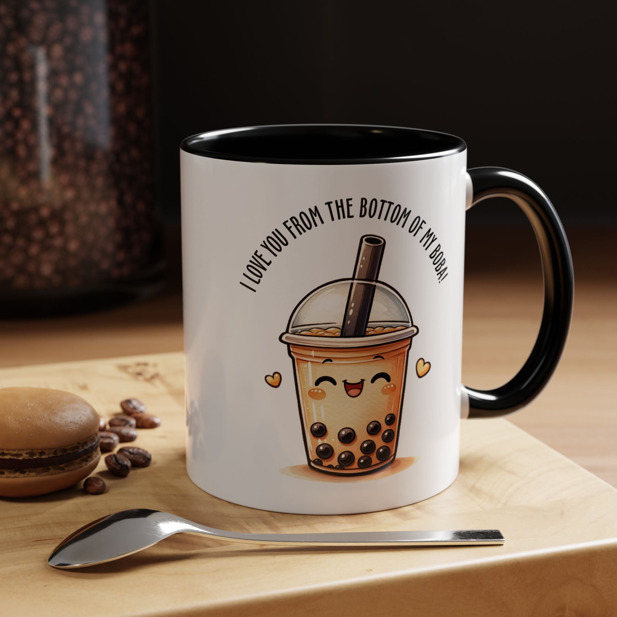 I Love You From The Bottom Of My Boba Mug Lifestyle Mockup | Nutty Designs