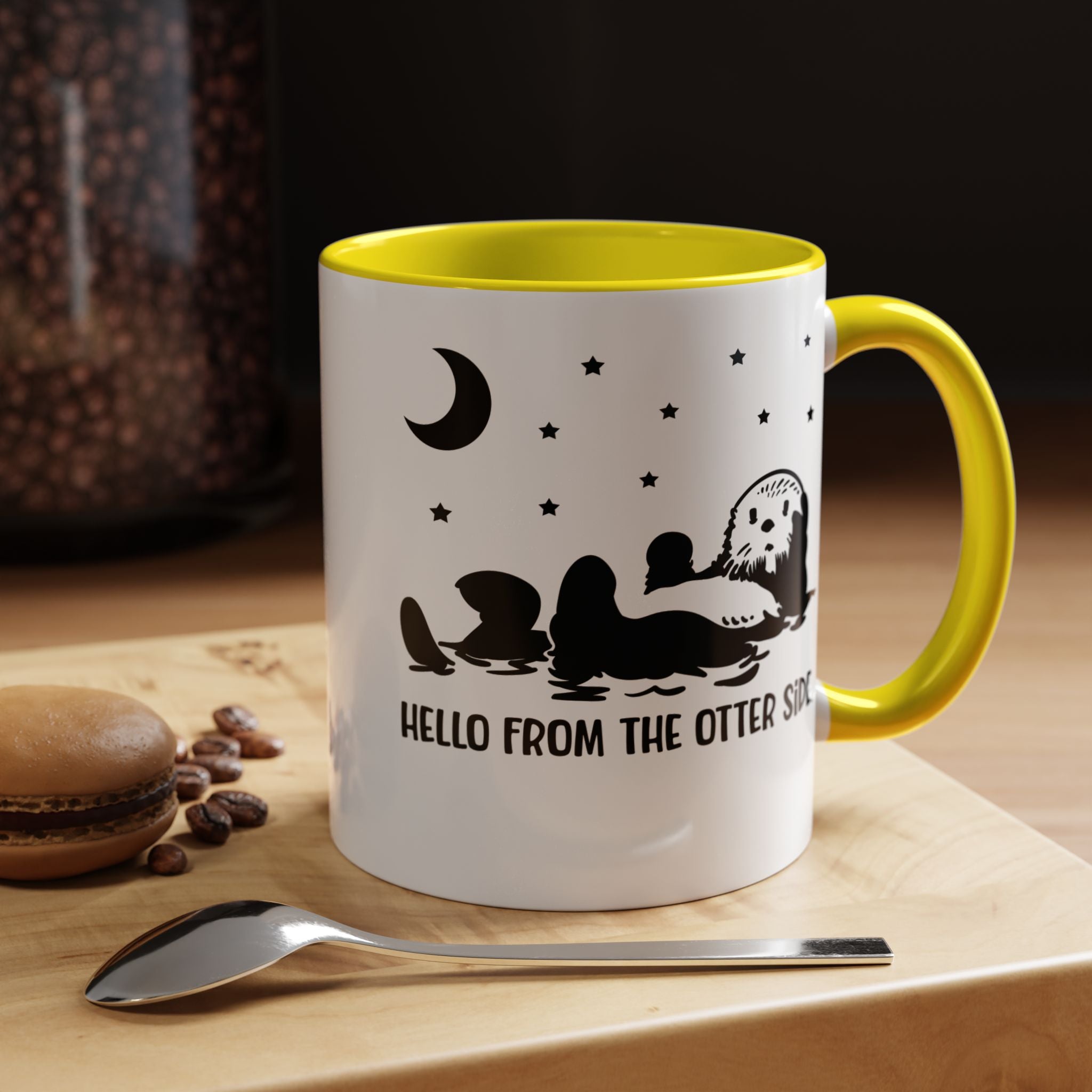 Funny Coffee Mug, Personalized Mug, Hello From The Otter Side Accent Cup (11, 15oz), Gift Under 20, White Elephant gift