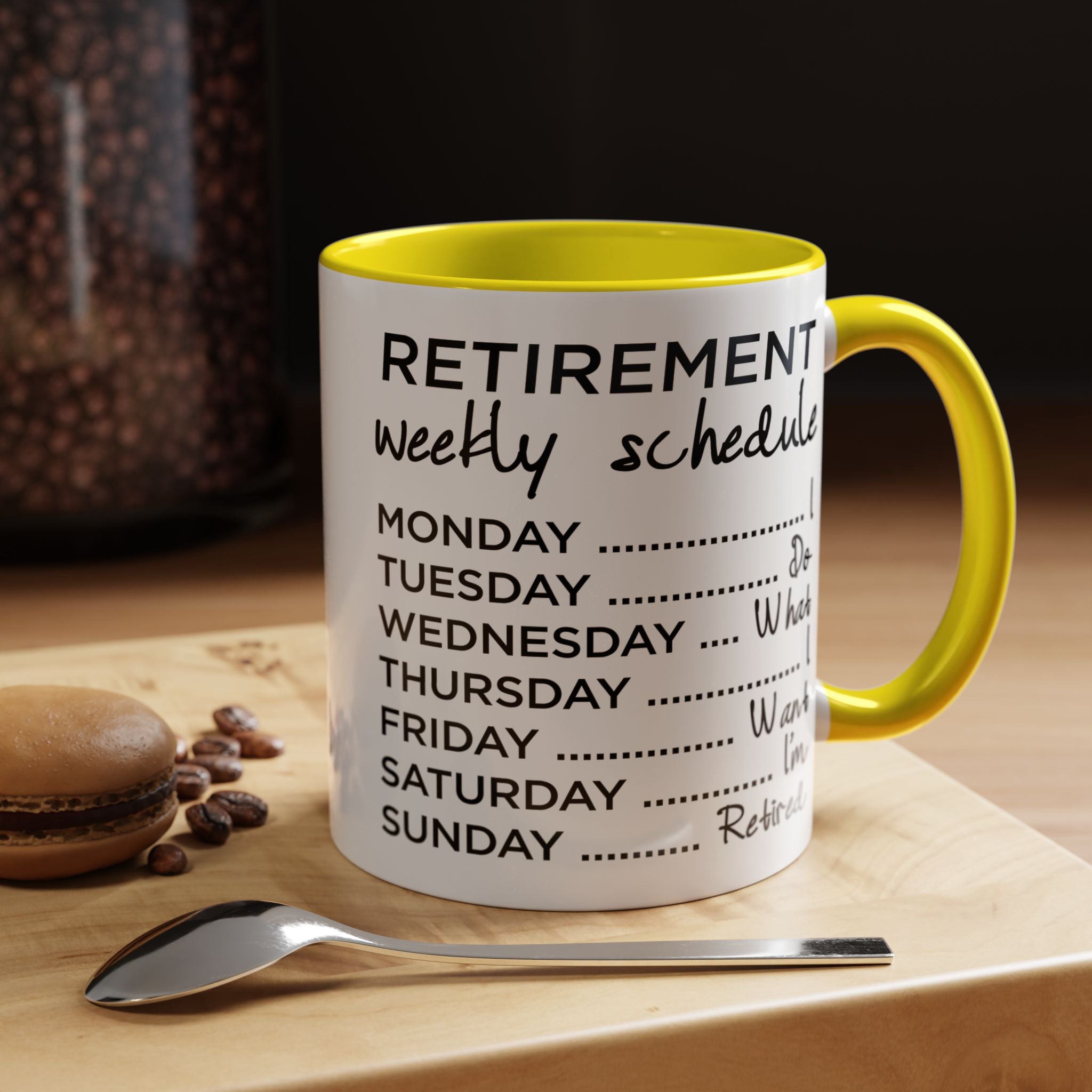 Funny Coffee Mug, Personalized Mug, Nurse Retirement Schedule Do Whatever Fuck I want to do Accent Cup (11, 15oz), Gift Under 20