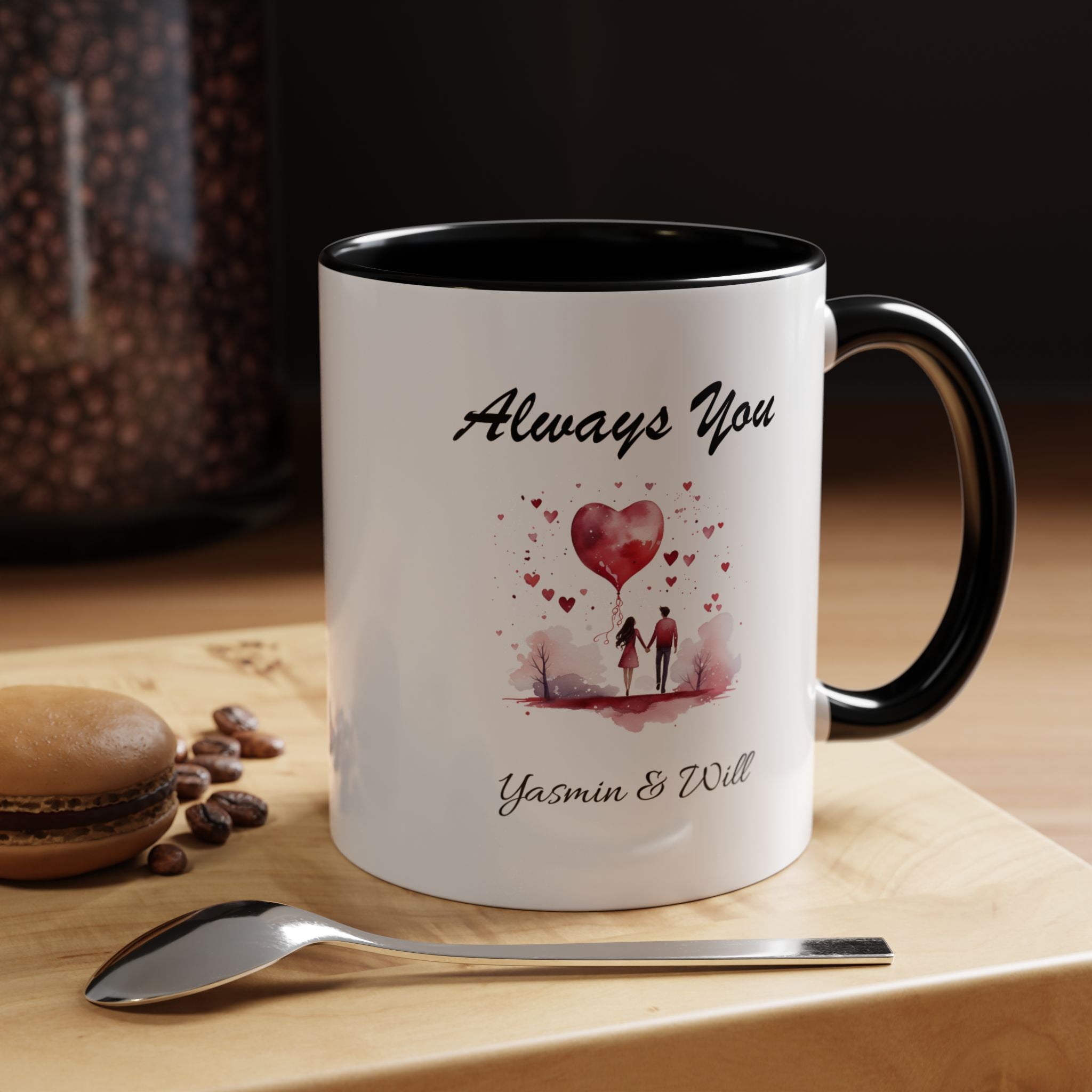 Always You couple silhouette heart design Mug | ()