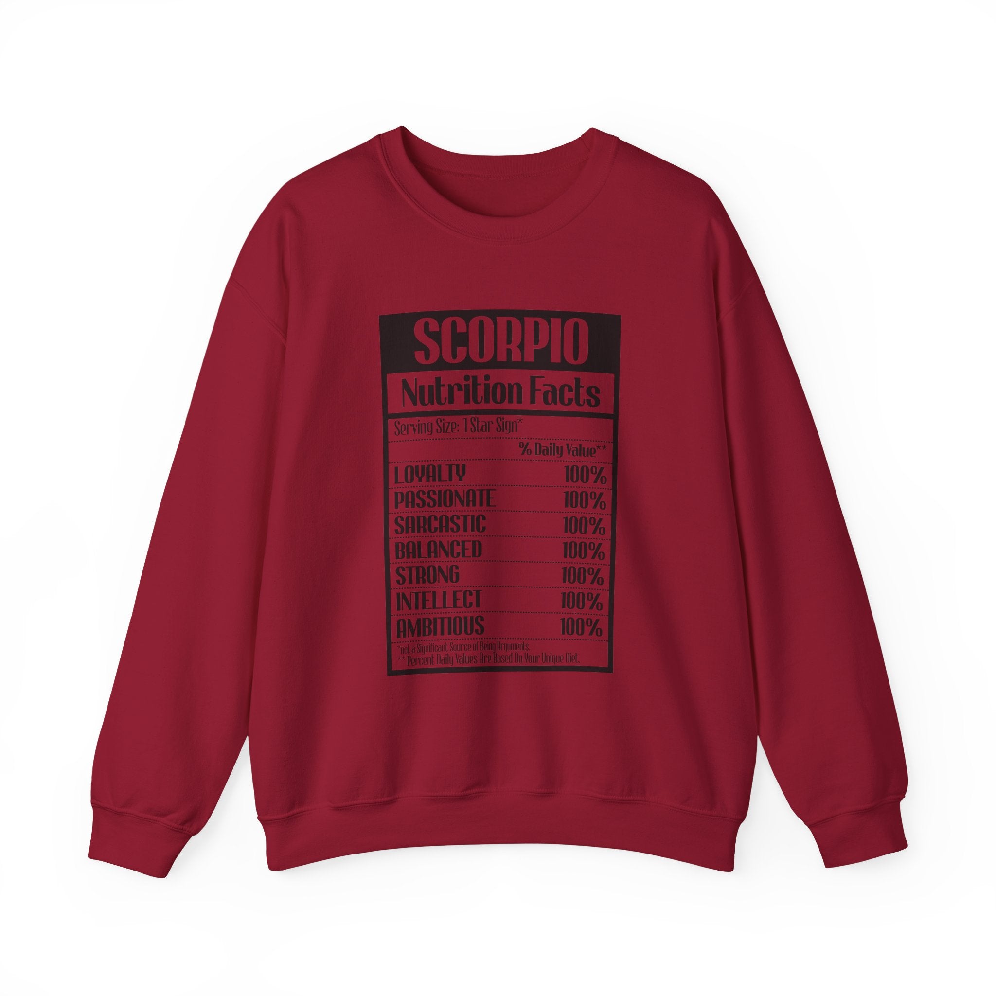 Scorpio nutrition facts sweatshirt
