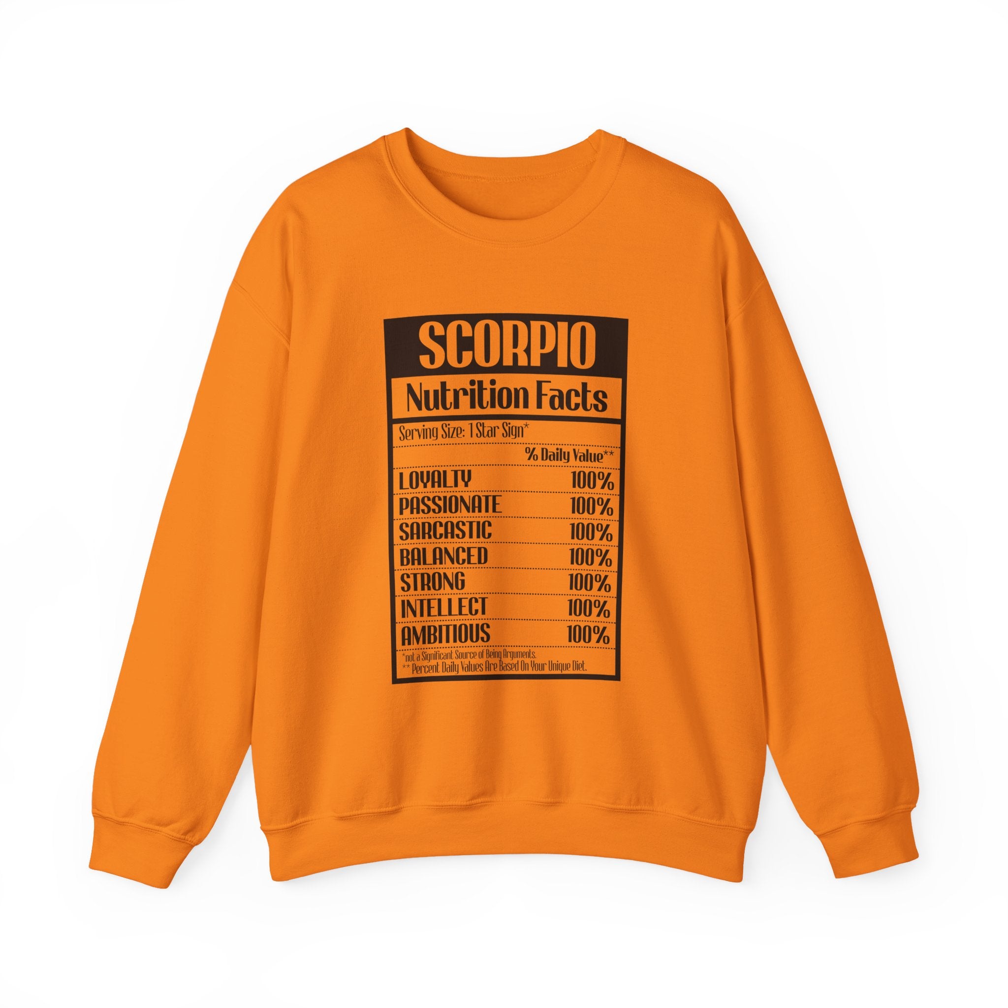 Scorpio nutrition facts sweatshirt