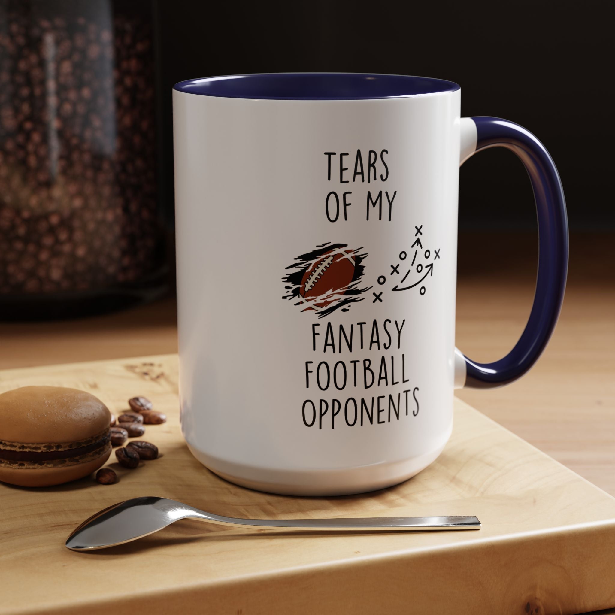 Funny Coffee Mug, Personalized Mug, Tears Of My Fantasy Football Opponents, Accent Cup (11, 15oz), Sarcastic Mug,  Tea Cup, Gift Under 20