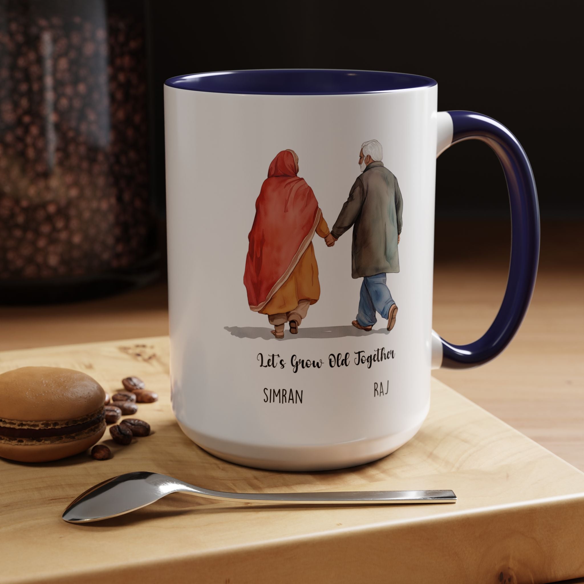Funny Coffee Mug, Personalized Mug, Let's Grow Old Together Indian Couple Cup 11/15oz, Anniversary, Valentines, Wedding, Romantic Him her