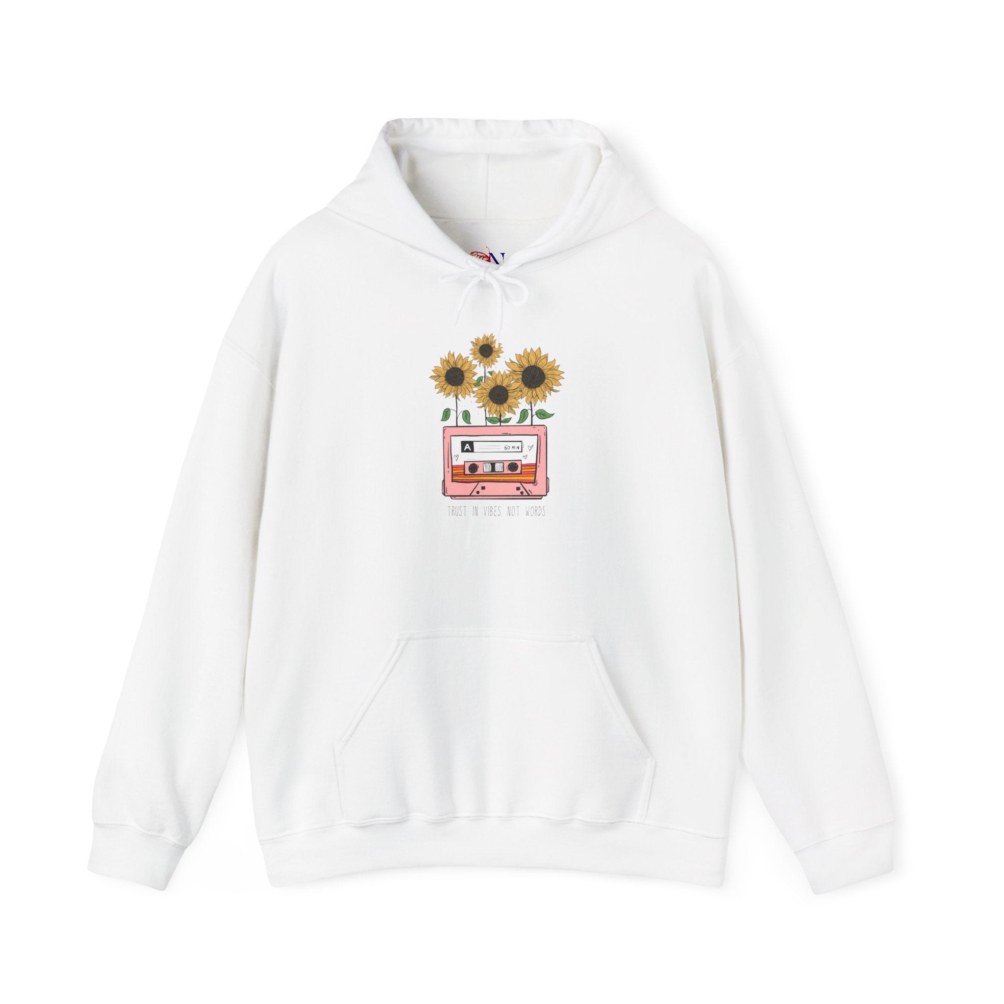 Sunflower Cassette Hoodie — Retro Floral Music Graphic Sweatshirt