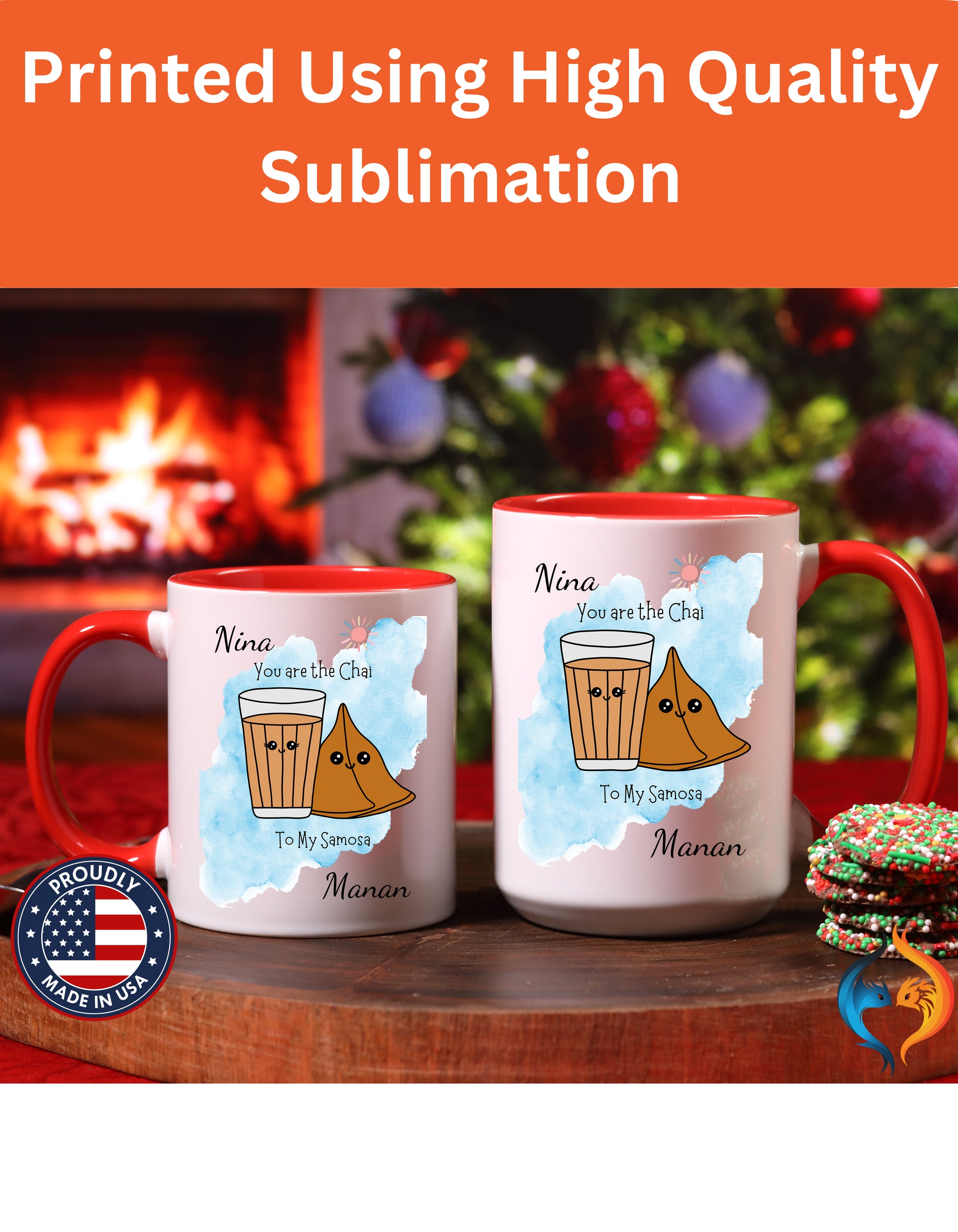 Personalized You Are The Chai To My Samosa Accent Mug - Red accent mug