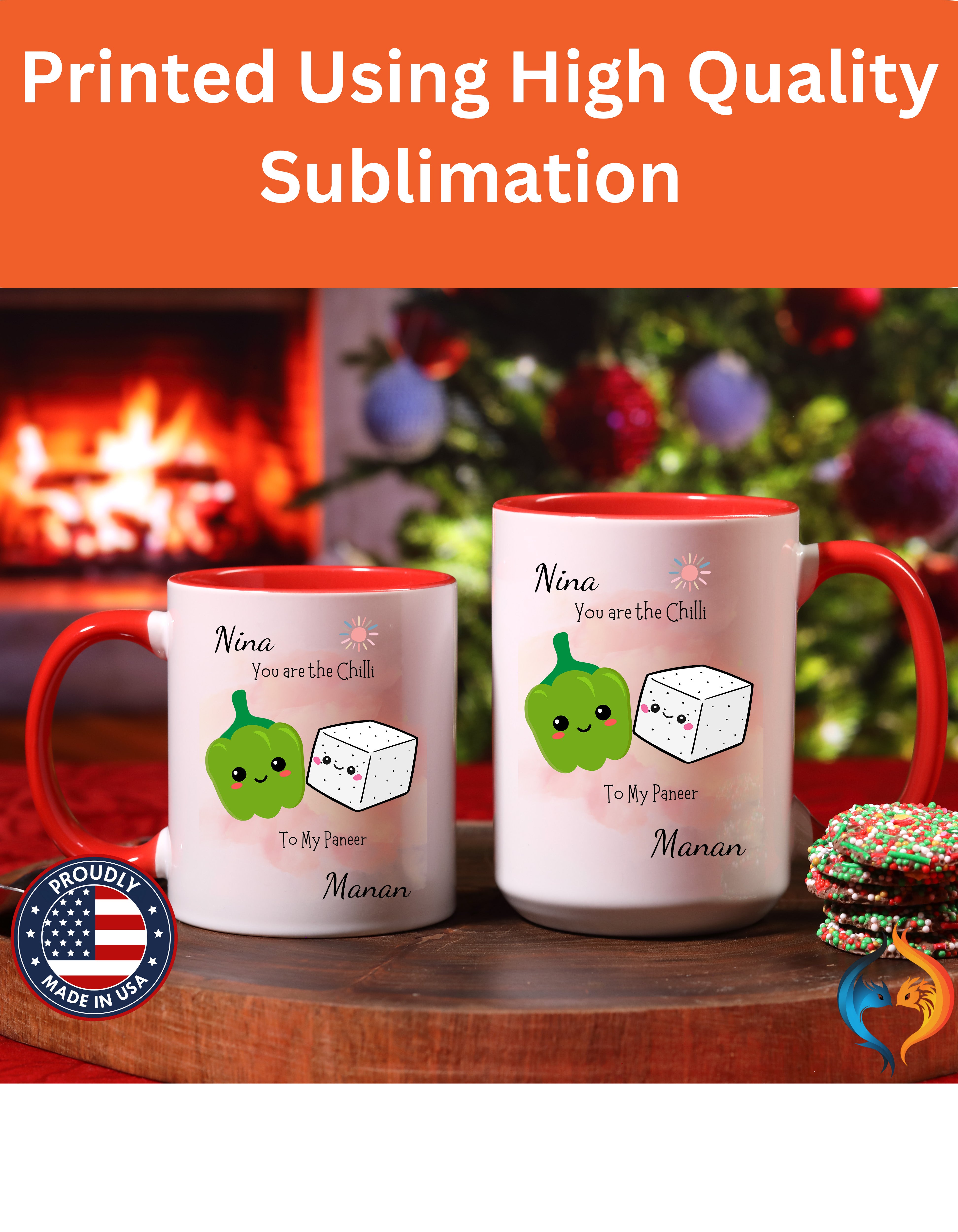 Personalized You Are The Chilli To My Paneer Accent Mug - Red accent mug
