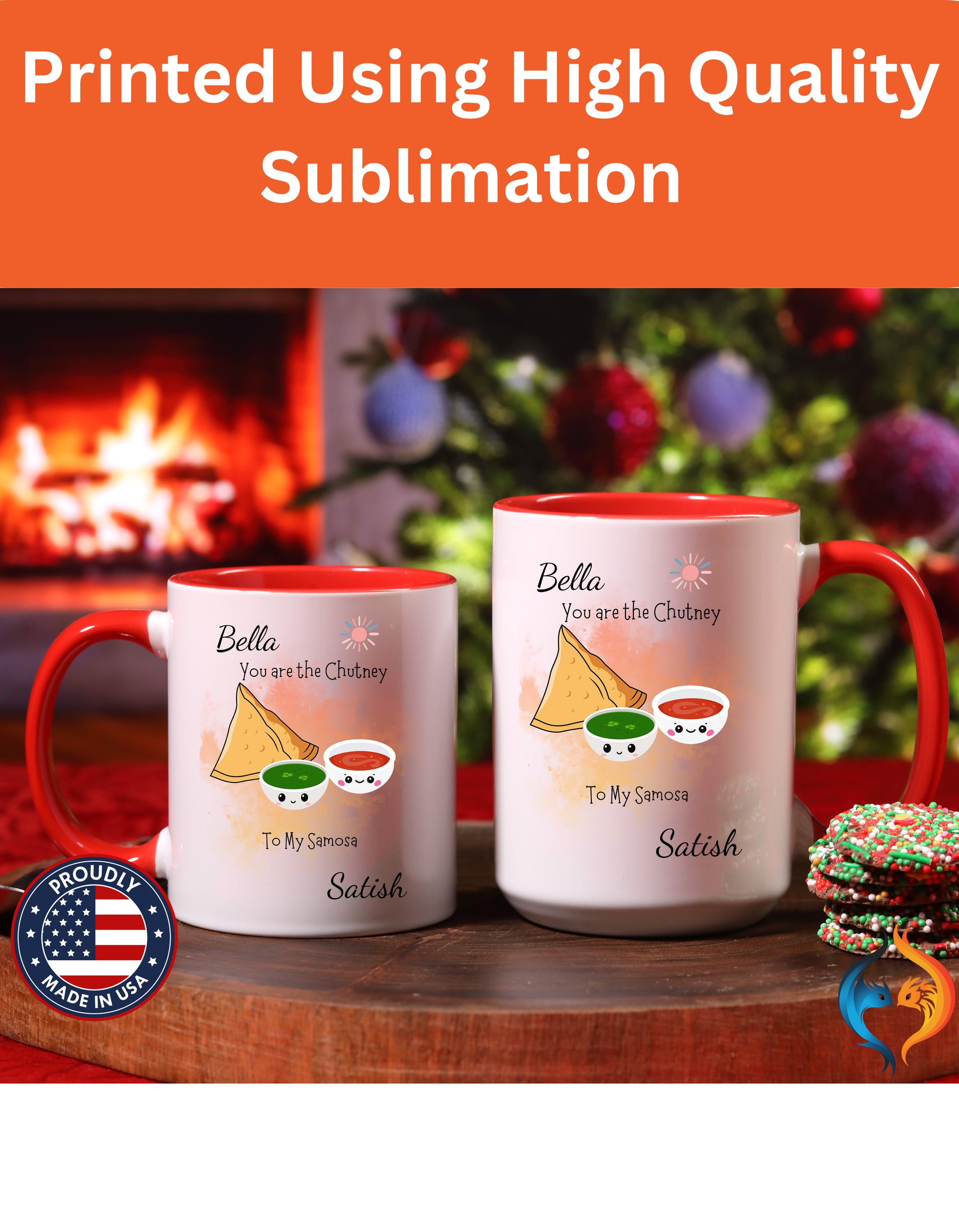 Personalized You Are The Chutney To My Samosa Accent Mug - Red accent mug