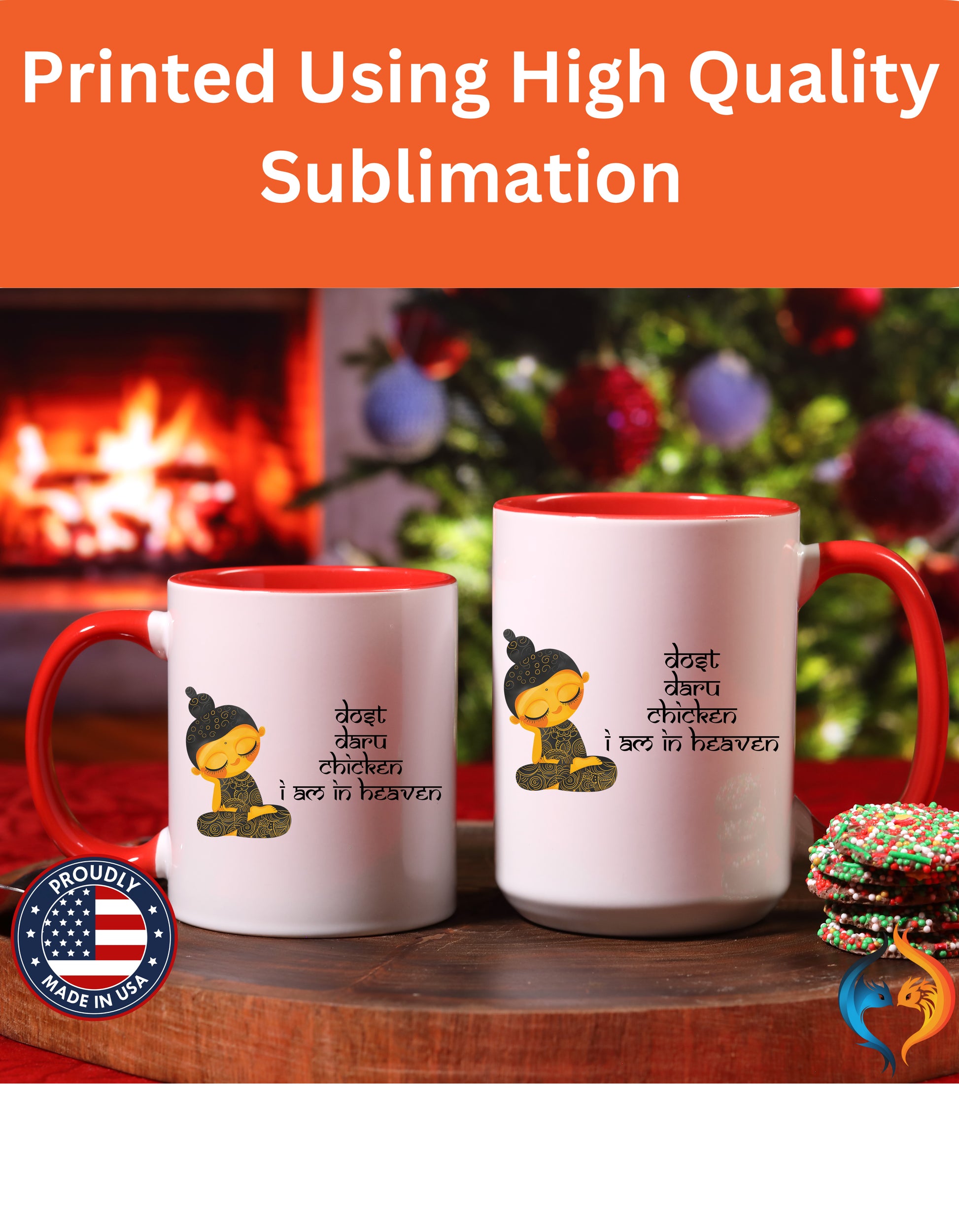 Dost Daru Chicken I'm in Heaven Red accent mug product image