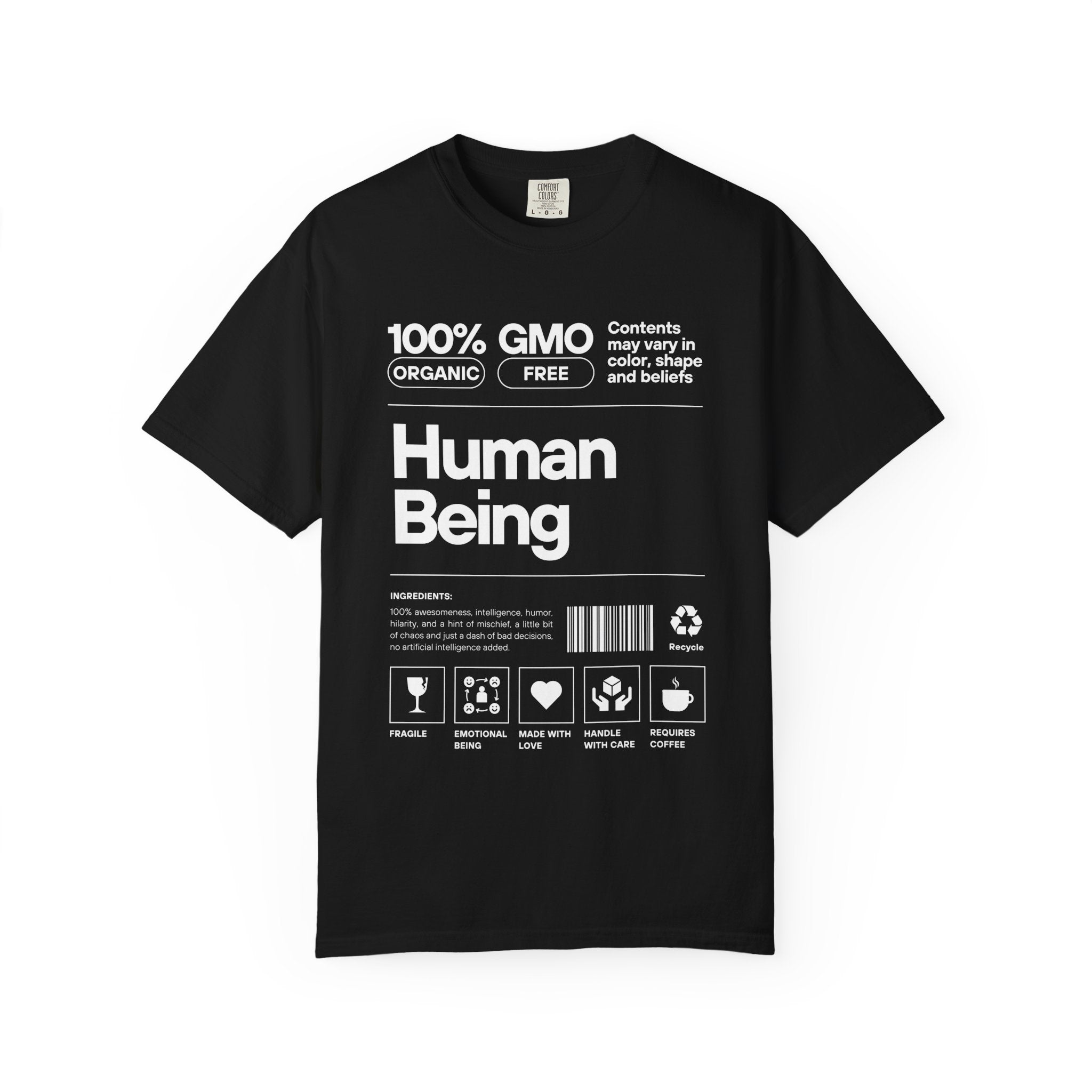 Human Being Facts Graphic T-Shirt — Funny Equality & Fun Facts Tee (Great Birthday Gift)